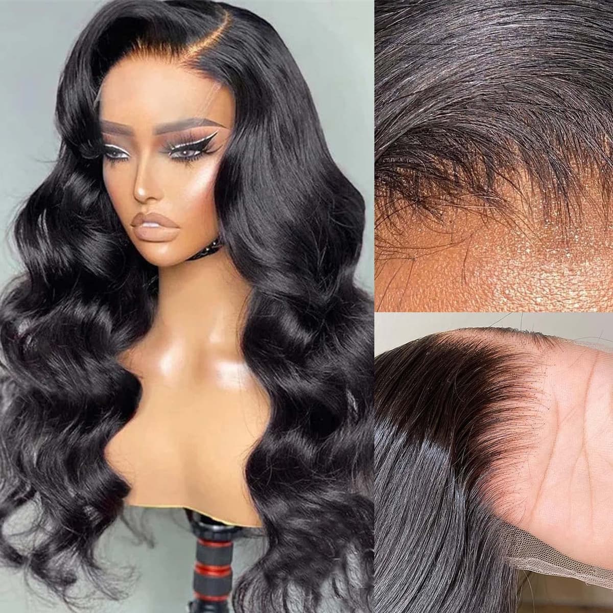 Myshinywigs peluca con cierre HD 5x5, pre-plucked con baby hair, glueless, Brazilian virgin, body wave, 32 inch