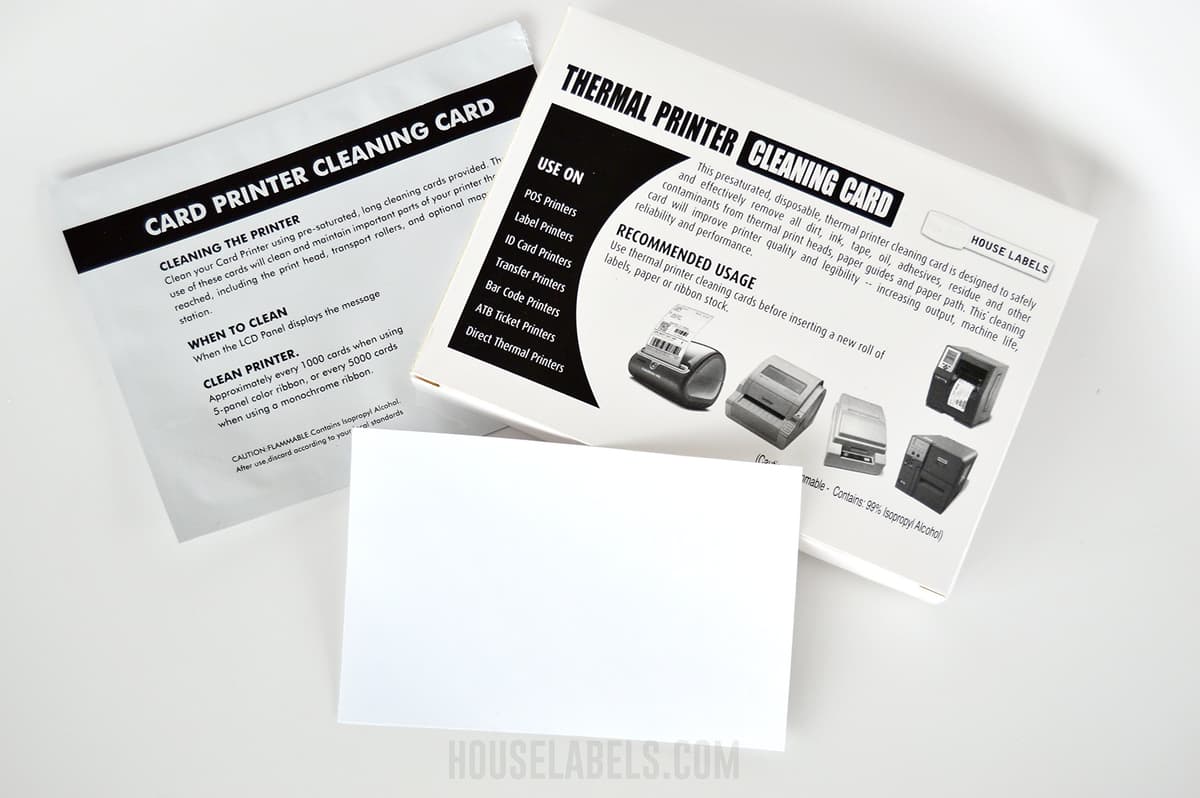 HouseLabels Cleaning Cards 4x6" para Impresoras Térmicas, 24 Cajas de 25 Cartas Cada Una HL-CLEANING-CARDS-BROTHER-LARGE