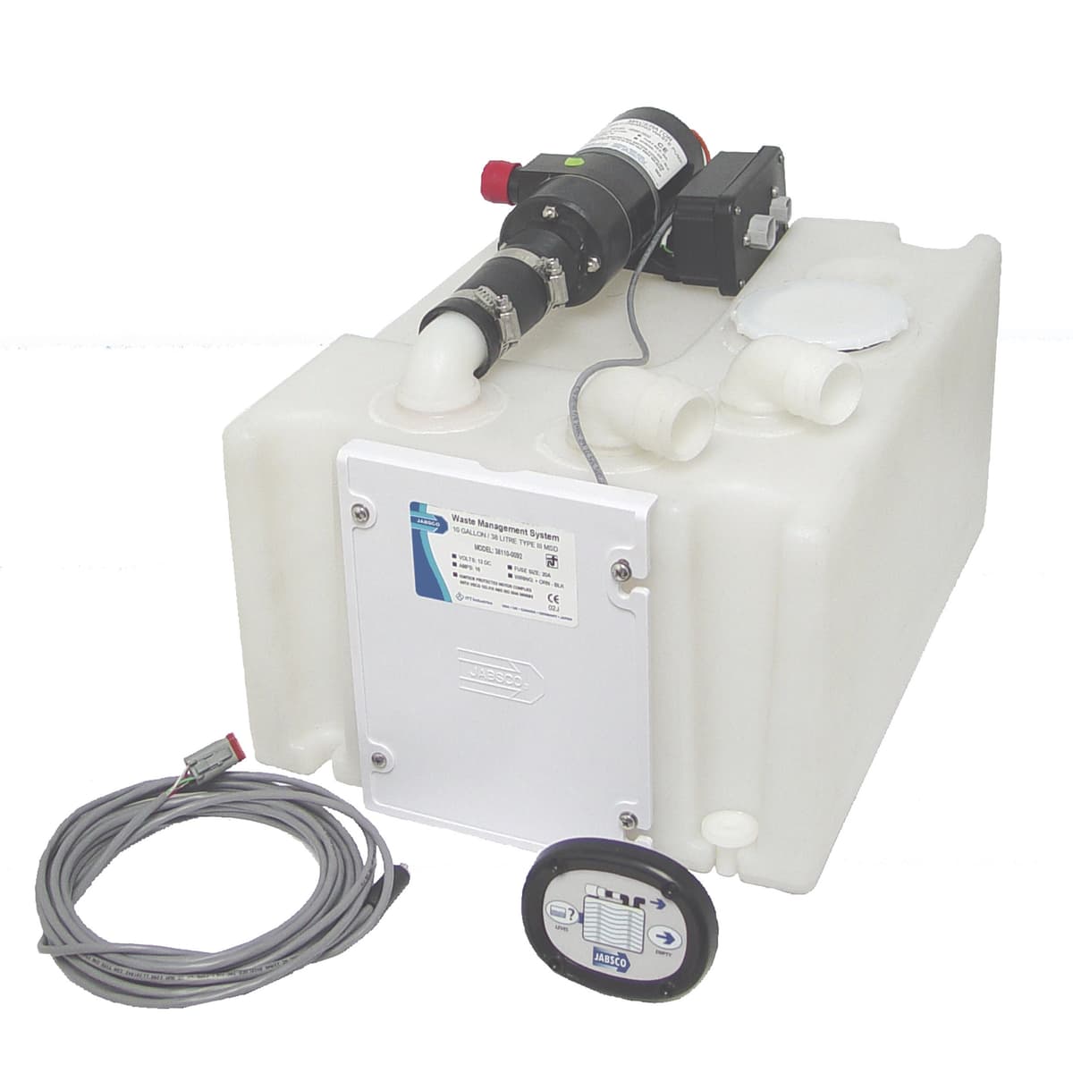 Jabsco 38110-0092 Sistema de tanque de 10 galones con macerador y panel de control