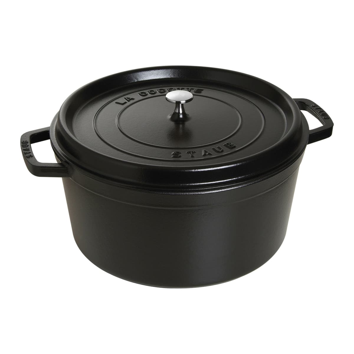 STAUB Cast Iron Round Cocotte, 13.25-qt, Matte Black 1103425