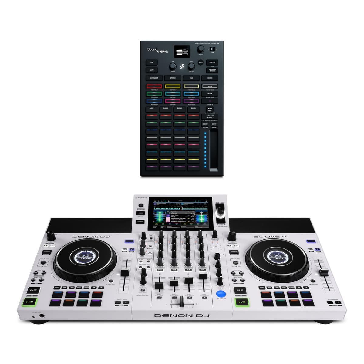 Denon DJ SC Live 4 WHITE - Controlador DJ y controlador DMX
