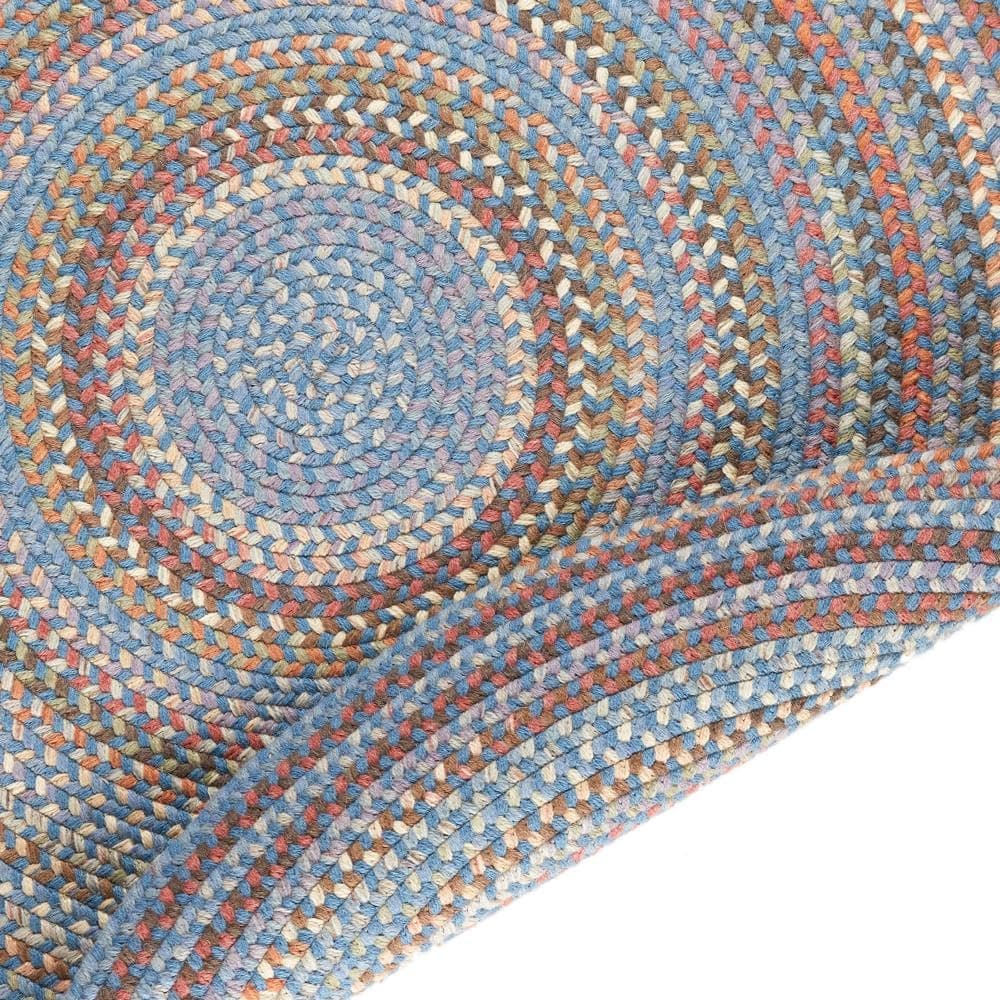 Super Area Rugs Cherry Hill Alfombra trenzada de lana - Bluestone Multi - 7' Round RHO-CH97R084X084