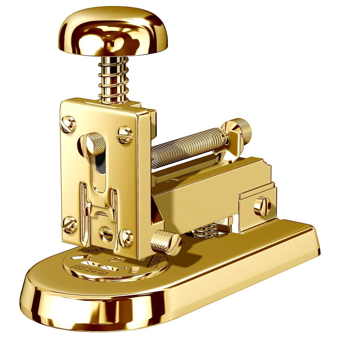 El Casco M5 Small Stapler - Grapadora de Escritorio Pequeña, Bañada en Oro 23 Quilates M5L
