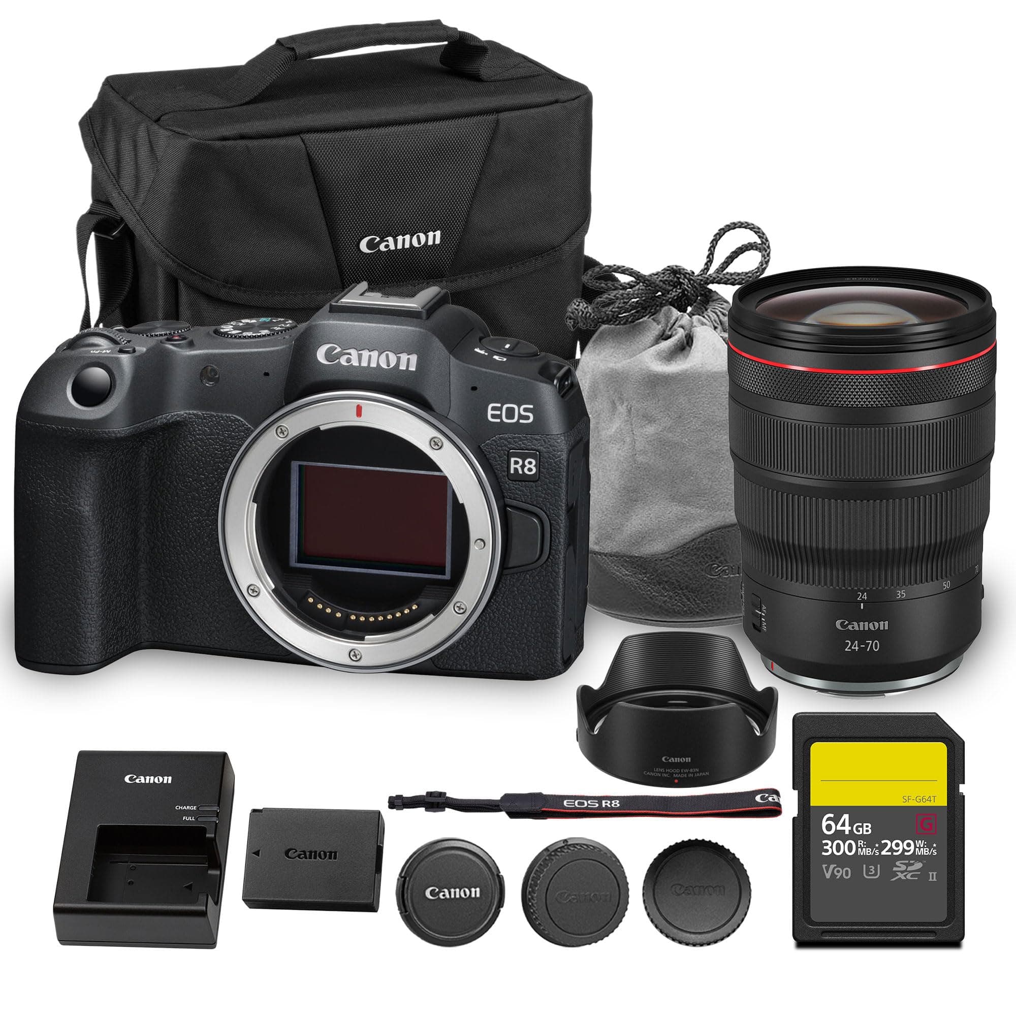 Canon EOS R8 Mirrorless Camera + RF 24-70mm f/2.8L IS USM + 64GB Card + Bolso 5803C002_EDIPL_13