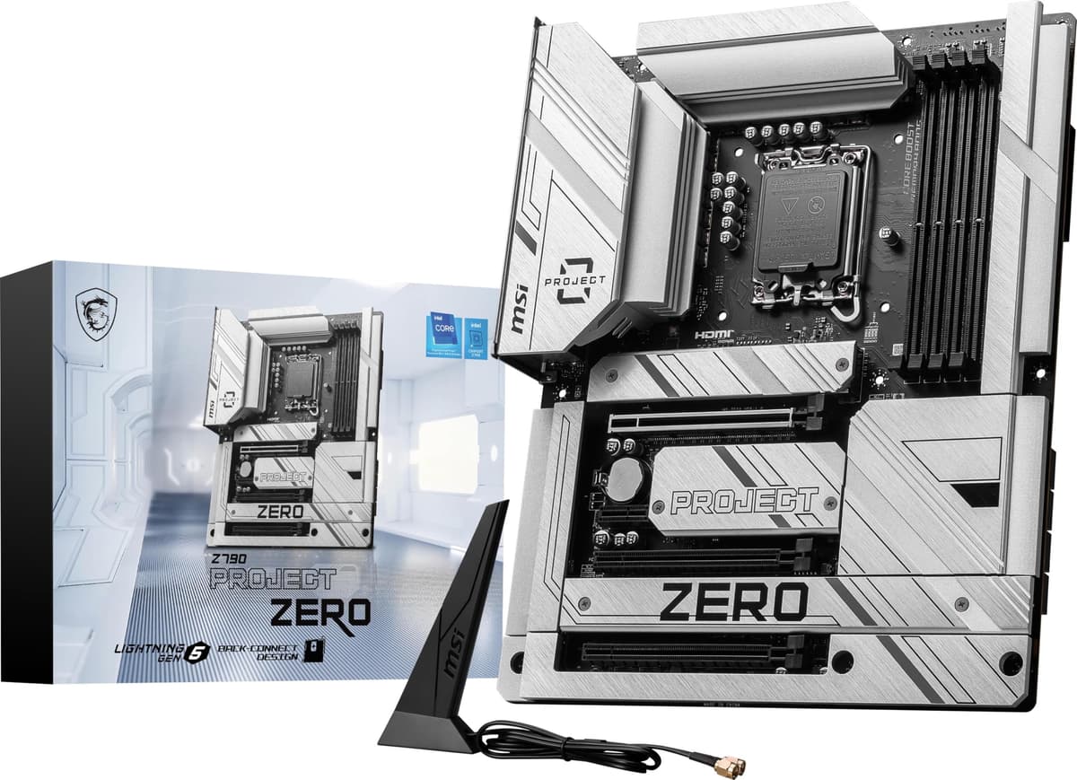 Placa Madre MSI Z790 Project Zero para Gaming (Soporta Procesadores Intel 14./13./12.ª Gen, LGA 1700, DDR5, PCIe 5.0, Ranuras M.2, LAN 2.5Gbps, USB 3.2 Gen2, HDMI/DP, Wi-Fi 7, Bluetooth 5.4, ATX)
