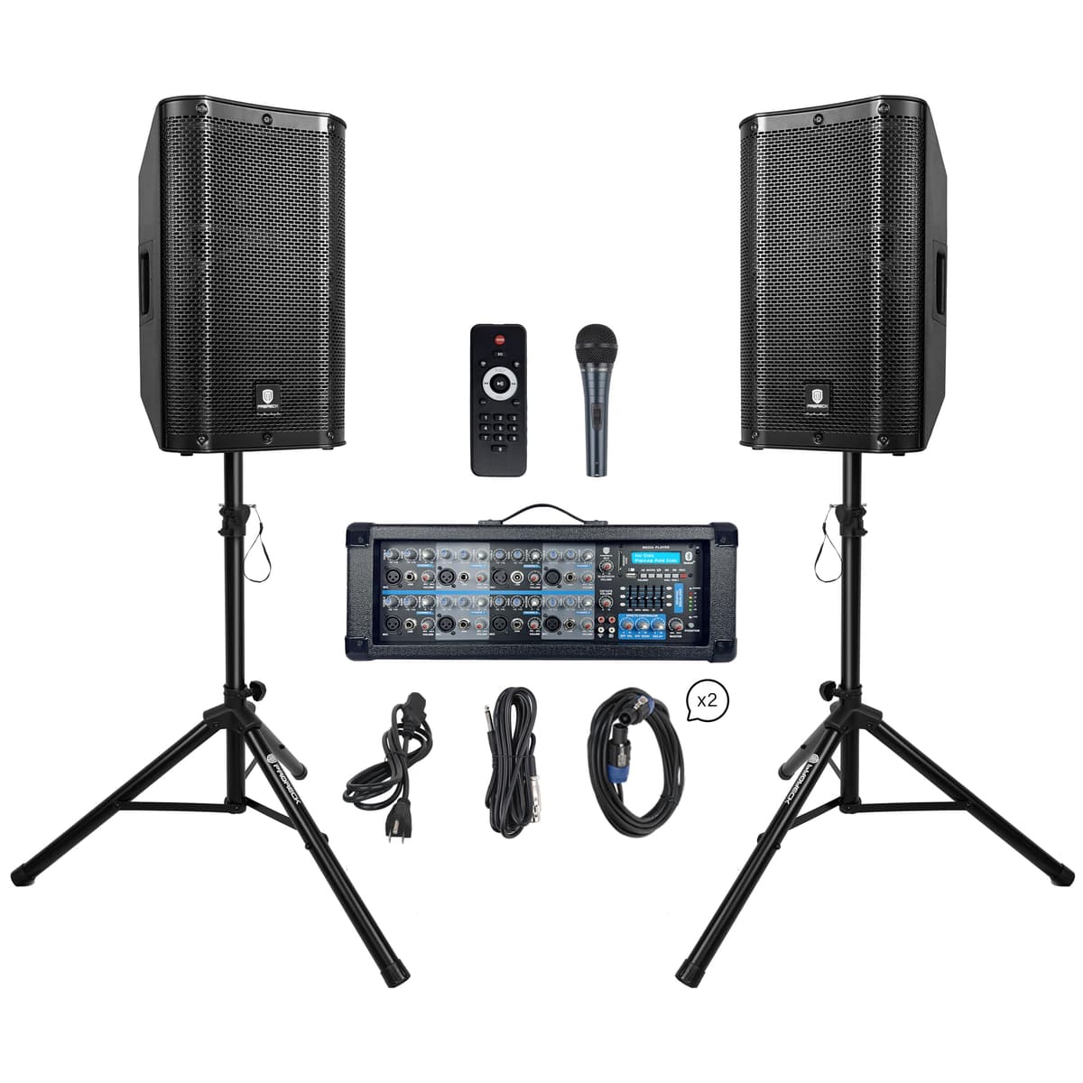 PRORECK Delta 128 PA 2400W Bluetooth con Mixer 8 Canales y 2 Speakers 12" DELTA Series PA System