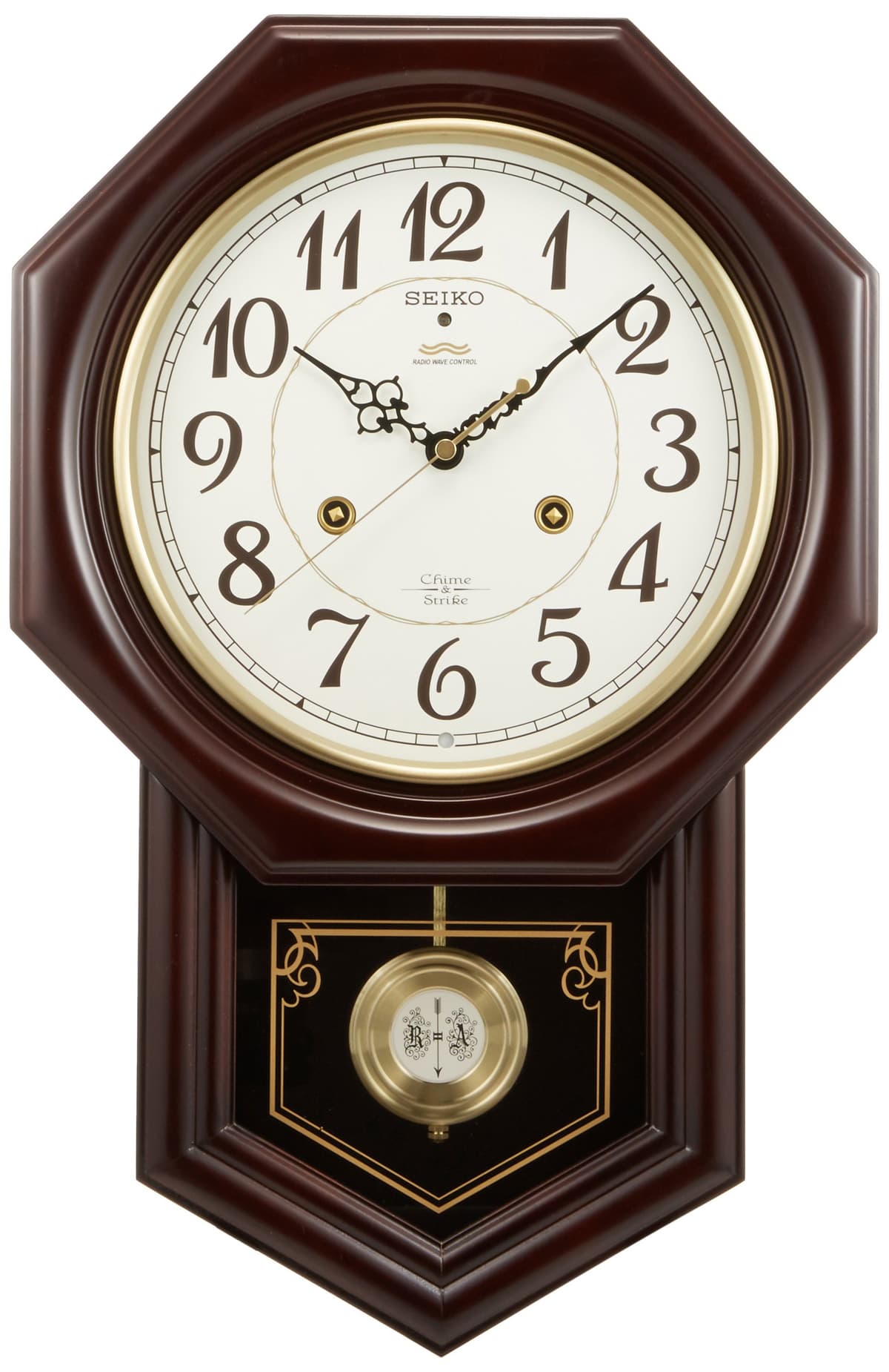 Seiko RQ205B Reloj de péndulo octogonal con radio control y carillón