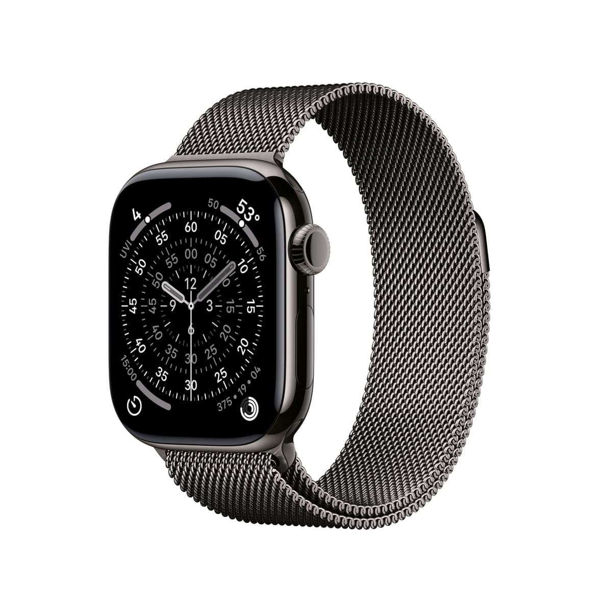 Apple Watch Series 11 [GPS + Cellular 42 mm] Smartwatch con caja de titanio pizarra y Milanese Loop pizarra. Puntuación de sueño, rastreador de actividad, monitoreo de salud, pantalla siempre activa, resistente al agua MF8U4LW/A