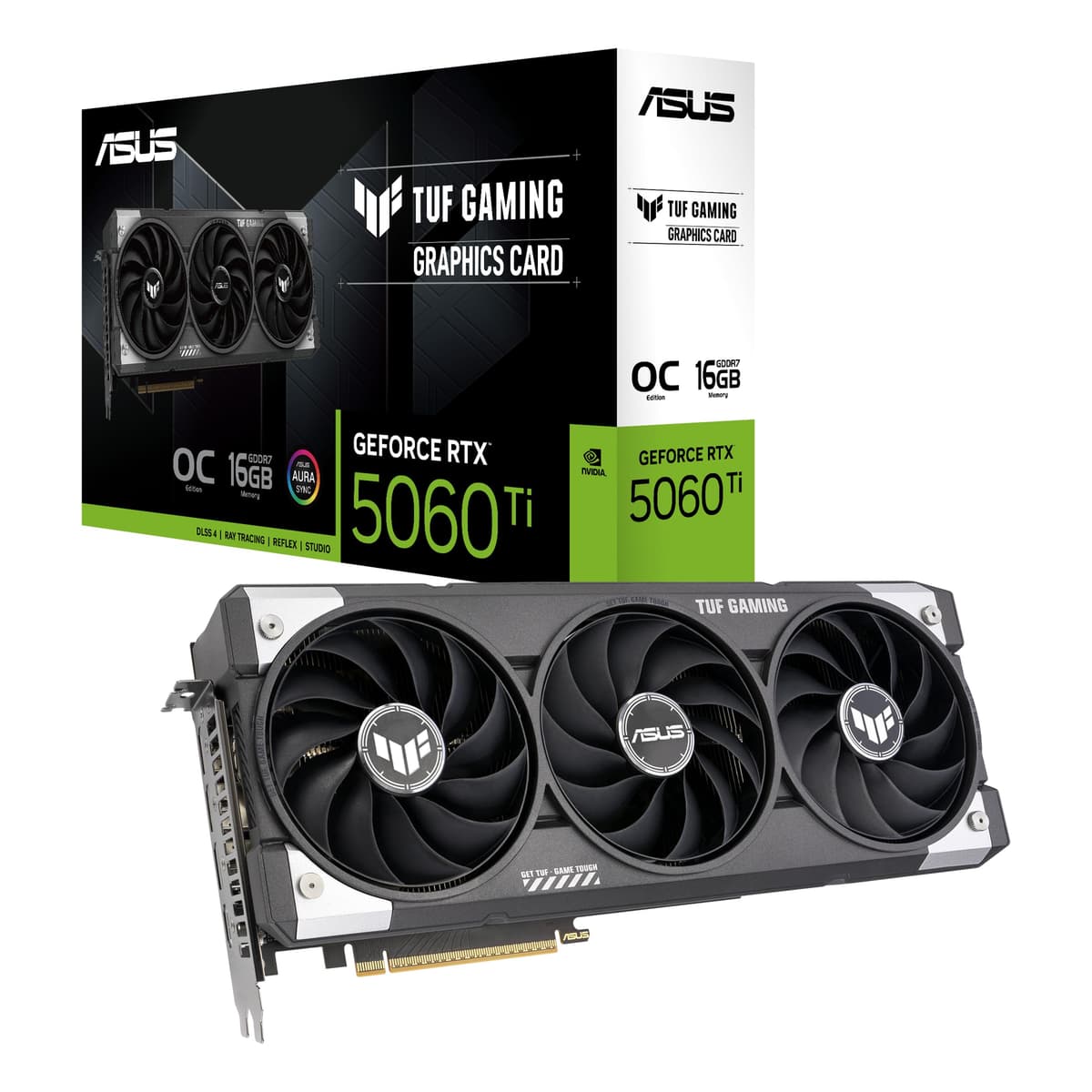 ASUS Dual GeForce RTX 5060 Ti OC 16GB GDDR7 - PCIe 5.0, DLSS 4, HDMI 2.1b, DisplayPort 2.1b, Axial-tech 90YV0MG0-M0NA00