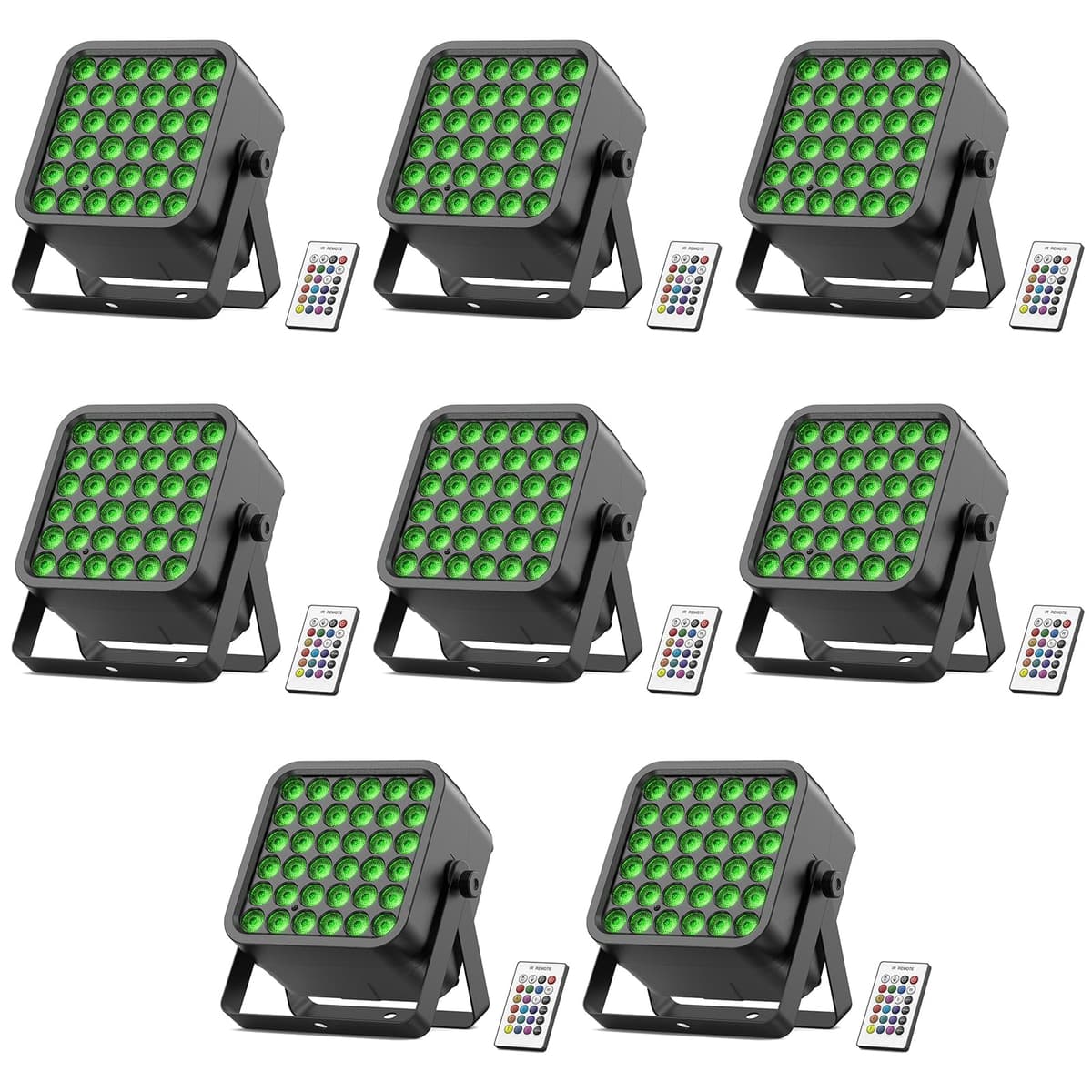 ZEMOJ Luces Par Can recargables 72W RGB con batería 5200mAh - Uplights inalámbricos para eventos (paquete 8)