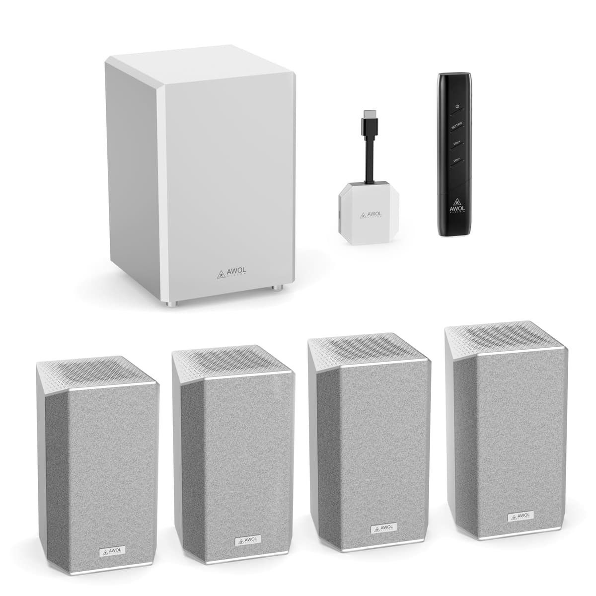 AWOL VISION ThunderBeat 4.1.2 sistema de sonido inalámbrico para cine en casa con subwoofers duales