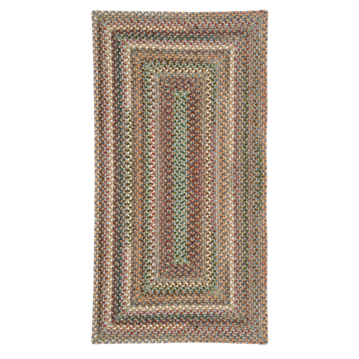 Capel American Heritage Moss Multi 7' 0" X 7' 0" Alfombra Trenzada Rectangular Concéntrica 0555QS07000700250