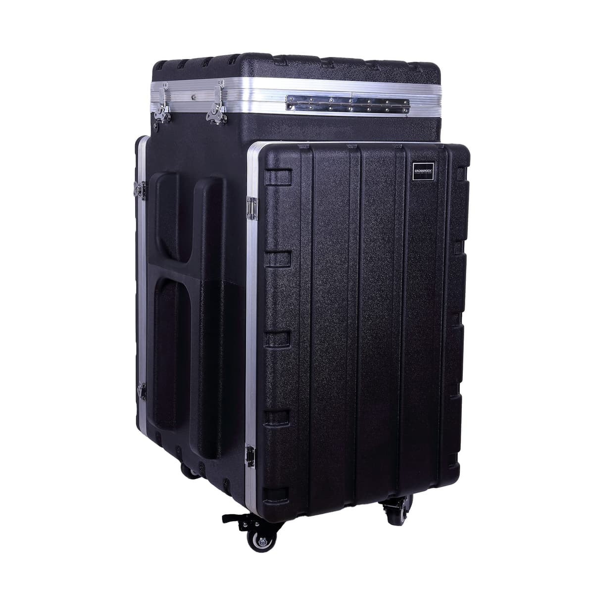 Crossrock CRC16MAX/W Maletín rack moldeado con ruedas, 10U ajustable arriba y 16U frontal/trasero