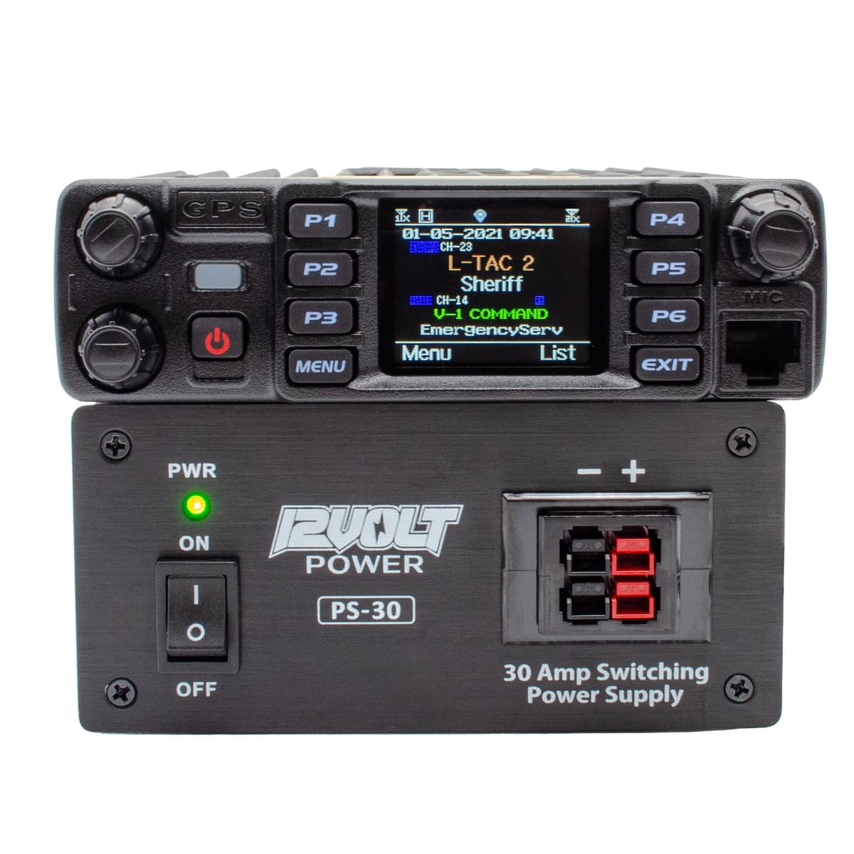 12 Volt Power AnyTone AT-D578UV Pro - Radio móvil DMR VHF/UHF 50W/45W con pantalla TFT y Bluetooth AT-D578UV-PRO-PSCOMBO