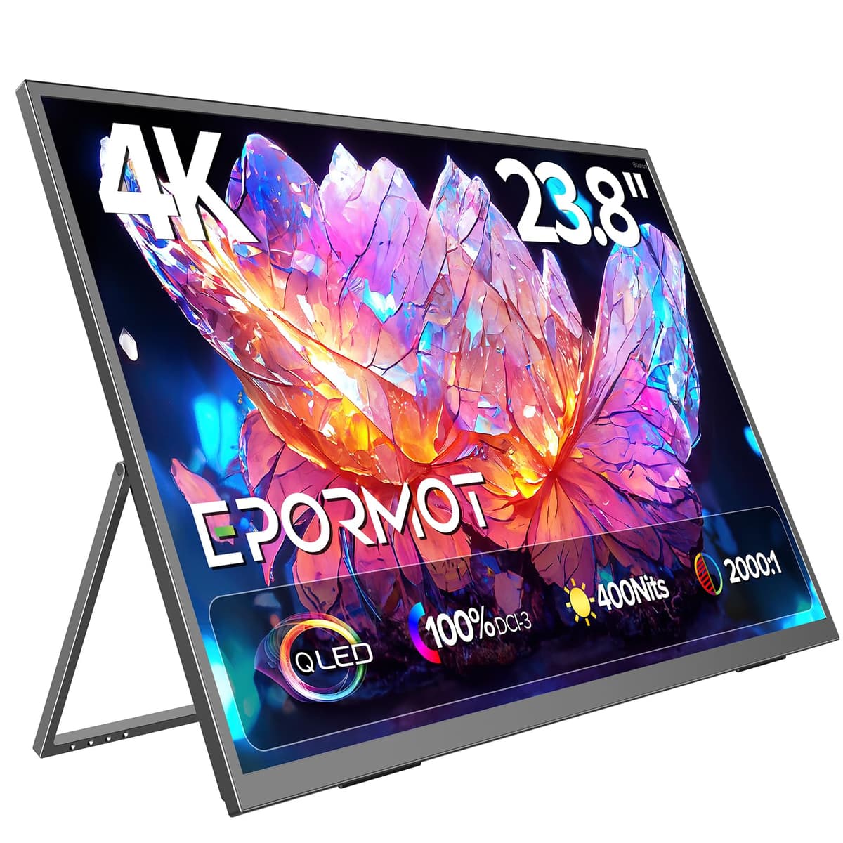 EPORMOT M238T03 - Monitor 23.8" 4K QLED USB-C & HDMI, 100% DCI-P3,400 nits M238T03-S