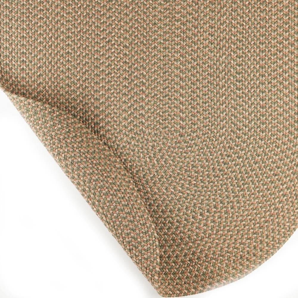Super Area Rugs Sanibel Alfombra Trenzada Indoor/Outdoor Tweed - Basil Tweed - 6' x 9' Oval RHO-SN66R072X108