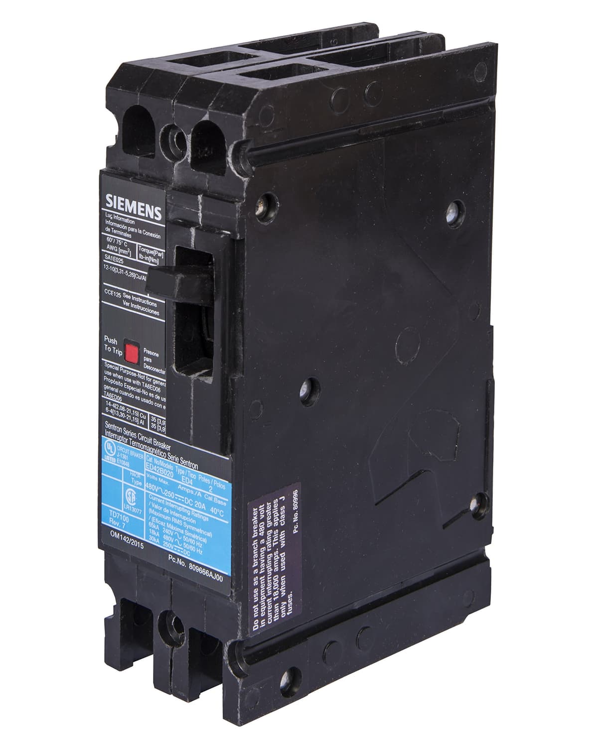 Siemens ED42B110 Breaker ED4 2 polos 110 A