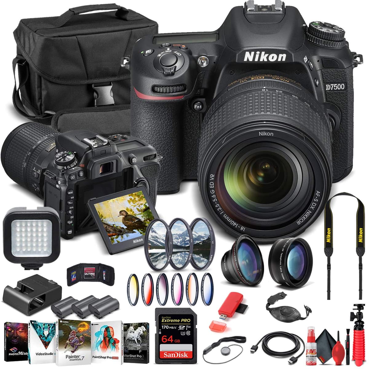 Nikon D7500 DSLR con lente 18-140mm (1582) + 64GB + accesorios (Renewed) 1582_EDI6RE_2