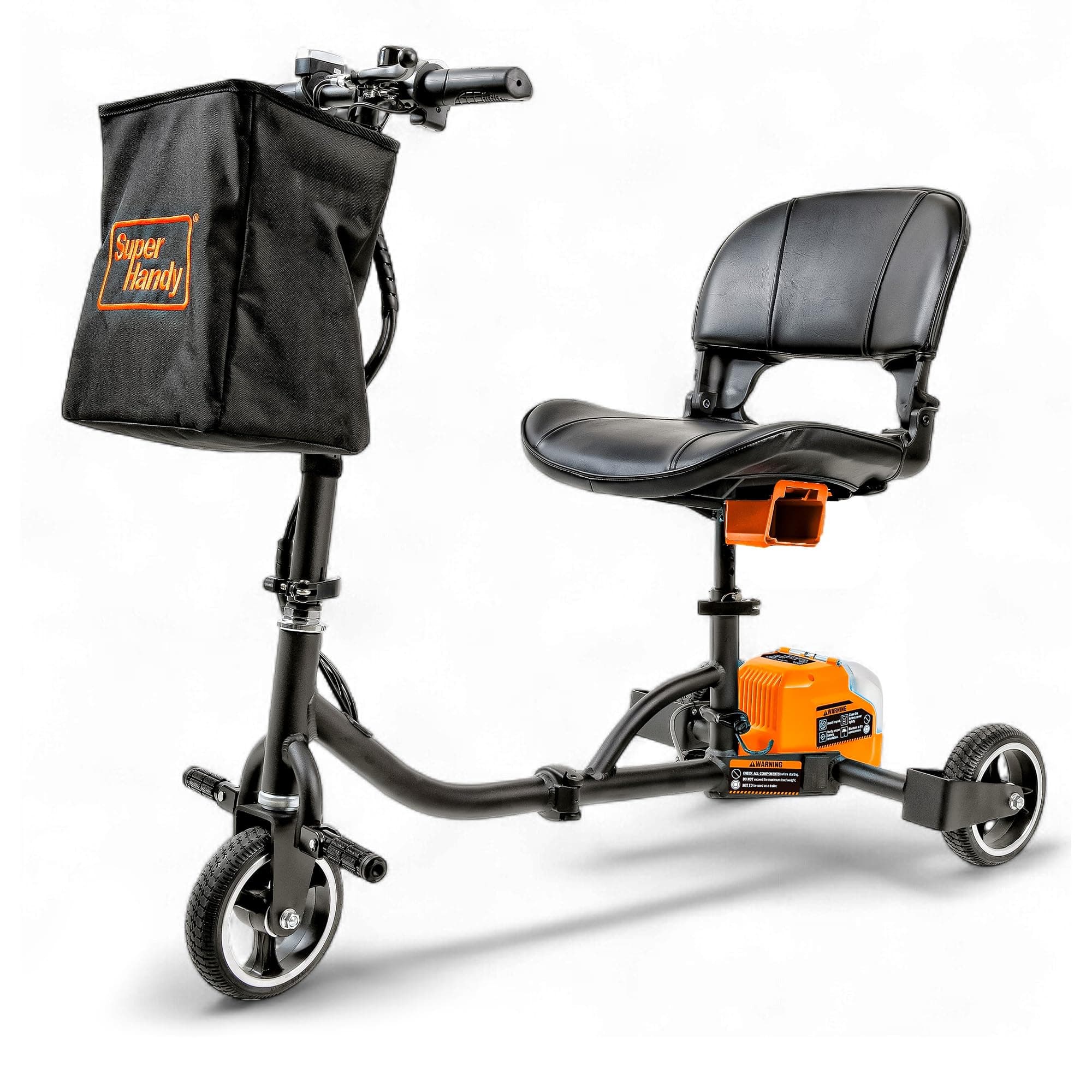 SuperHandy Passport Scooter de Movilidad para Adultos - Plegable, 3 ruedas, Apto para avión - Autonomía 6.5 miles, Sistema de batería Li-Ion 48V 2Ah intercambiable (1 batería) GUT184