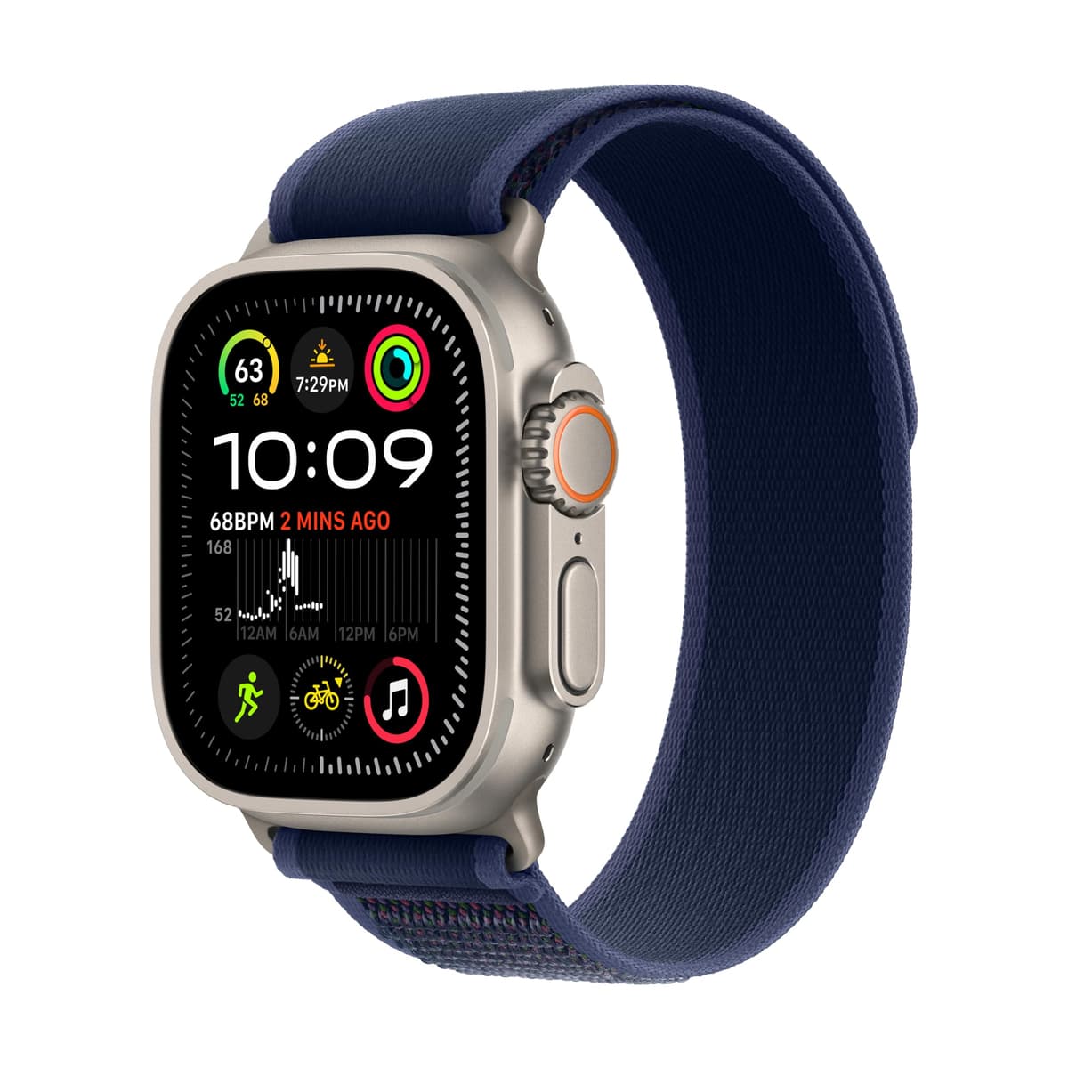 Apple Watch Ultra 2 [GPS + Cellular 49 mm] Caja de Titanio Natural con Correa Blue Trail Loop - M/L (Reacondicionado) MX4L3LW/A