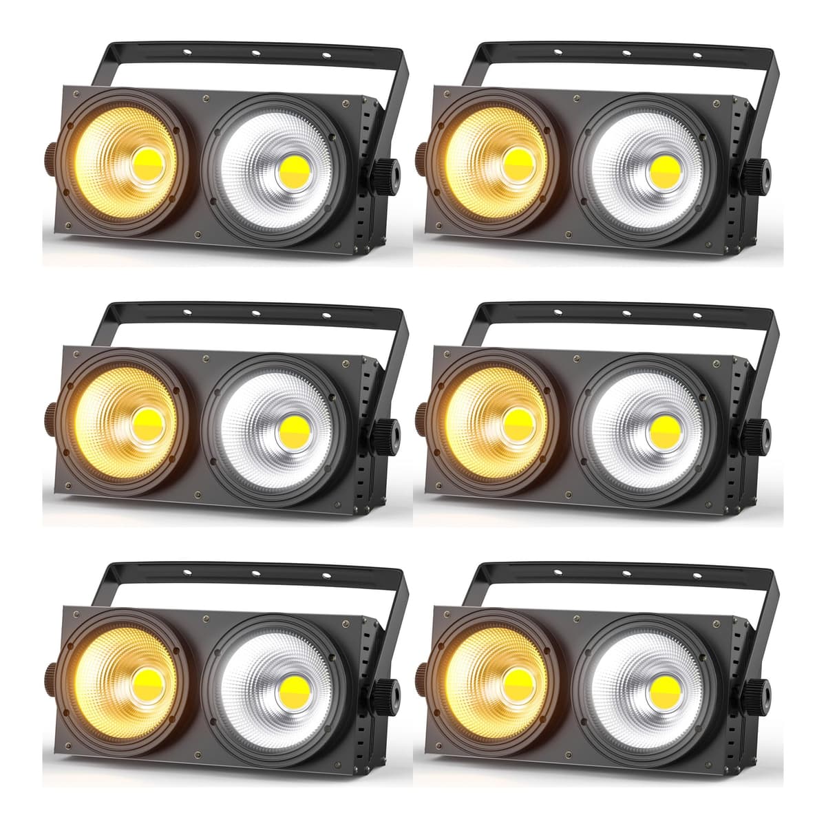 SEBRUANC 200W Blinder Stage Lights 2-in-1 COB Spotlights Warm & Cool White, Paquete de 6 ZQ01496X6