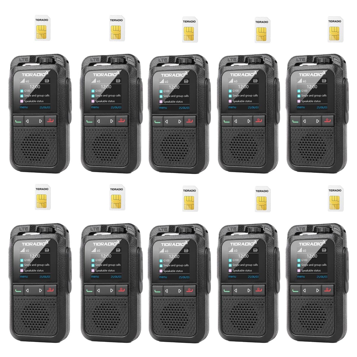TIDRADIO TD-G100 Walkie Talkie 4G POC con SIM, Alcance Ilimitado, Grabación, Batería 3000mAh, Compatible TD-M15