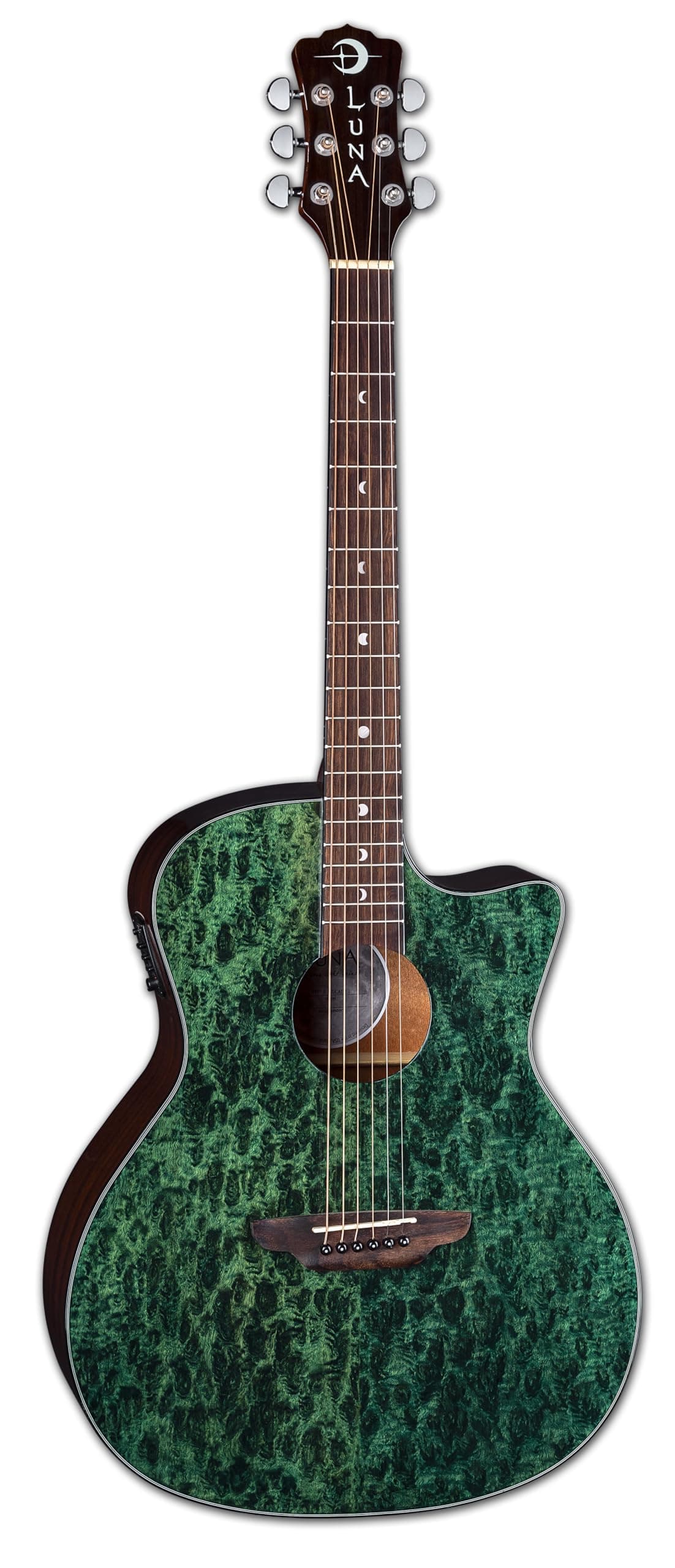 Guitarra electroacústica Luna Gypsy Eucalyptus - Verde azulado translúcido GYP E EU TEAL