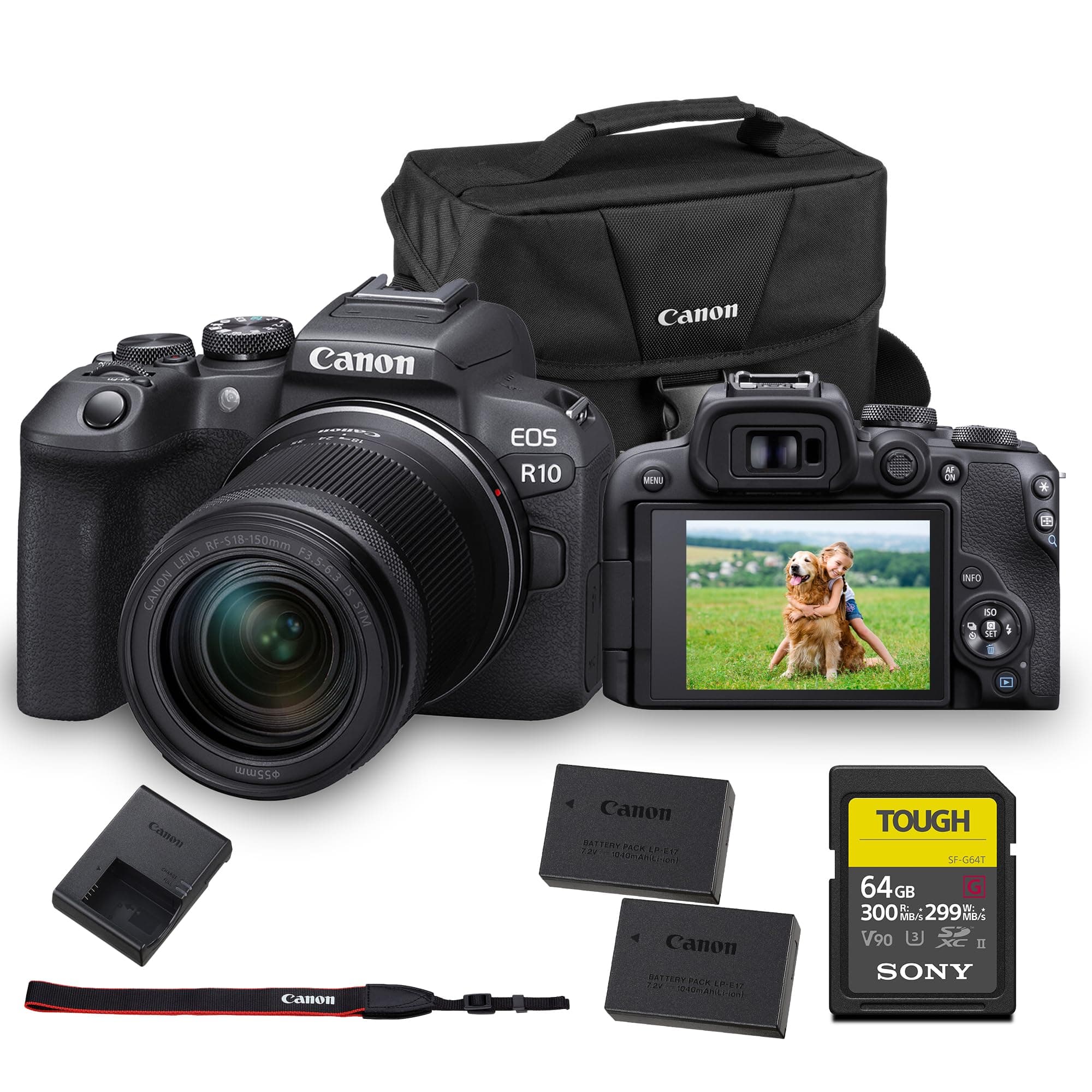 Canon EOS R10 con lente RF-S 18-150mm, batería LP-E17, tarjeta 64GB y bolso 5331C016_EDIP_2