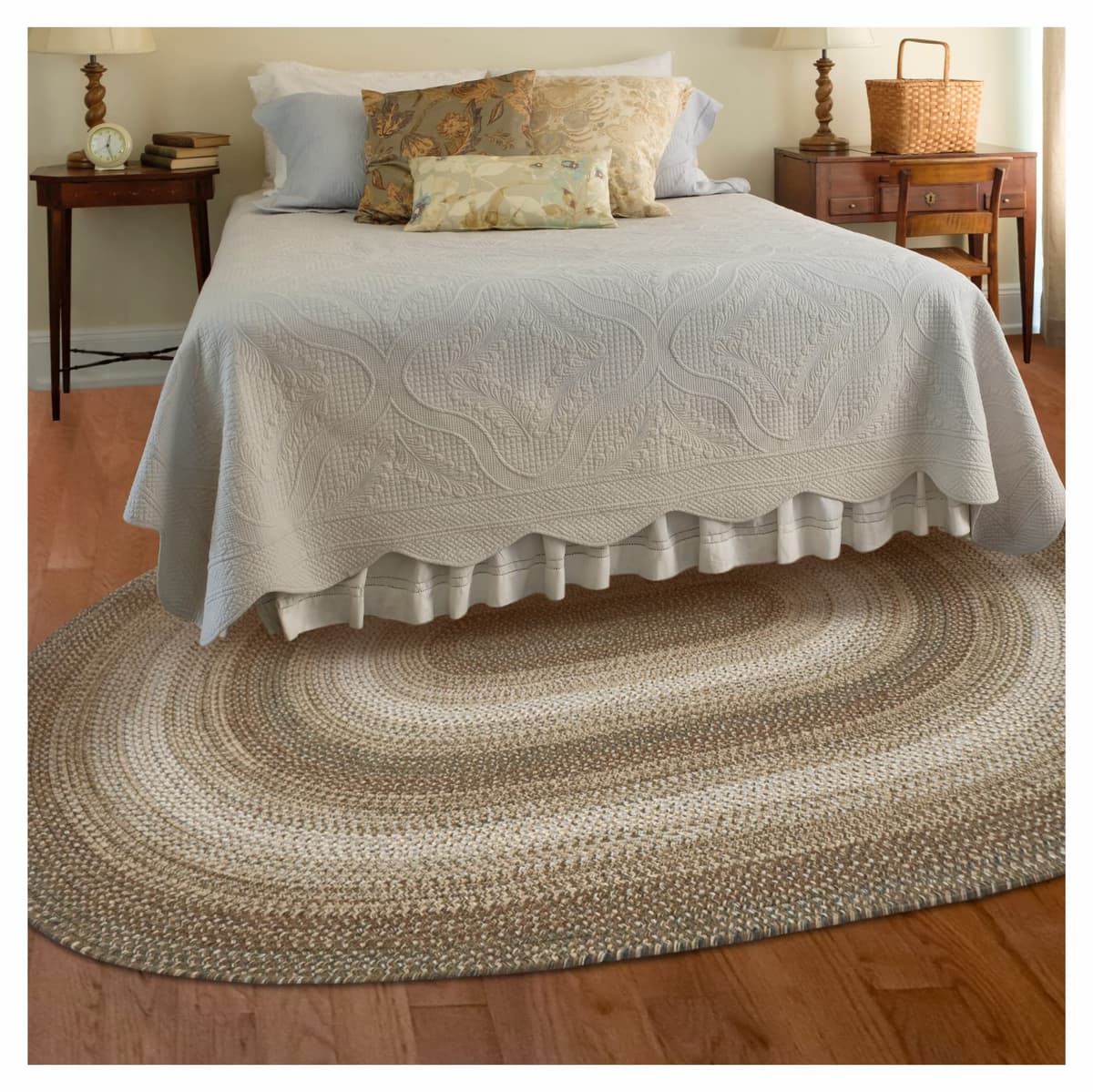Homespice Wildwood Brown Alfombra oval trenzada 6x9' resistente y reversible para interior y exterior 304629