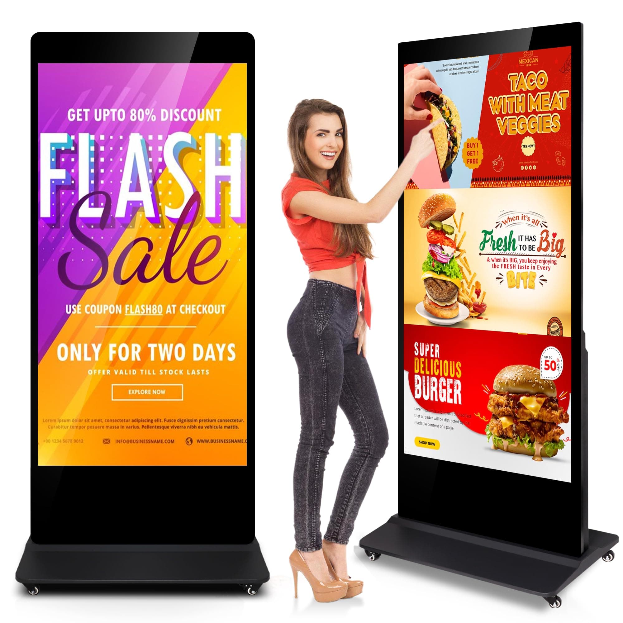 CAMINI Kiosco Digital de Pie 65" 4K Android 11 Touch Screen con HDMI/USB