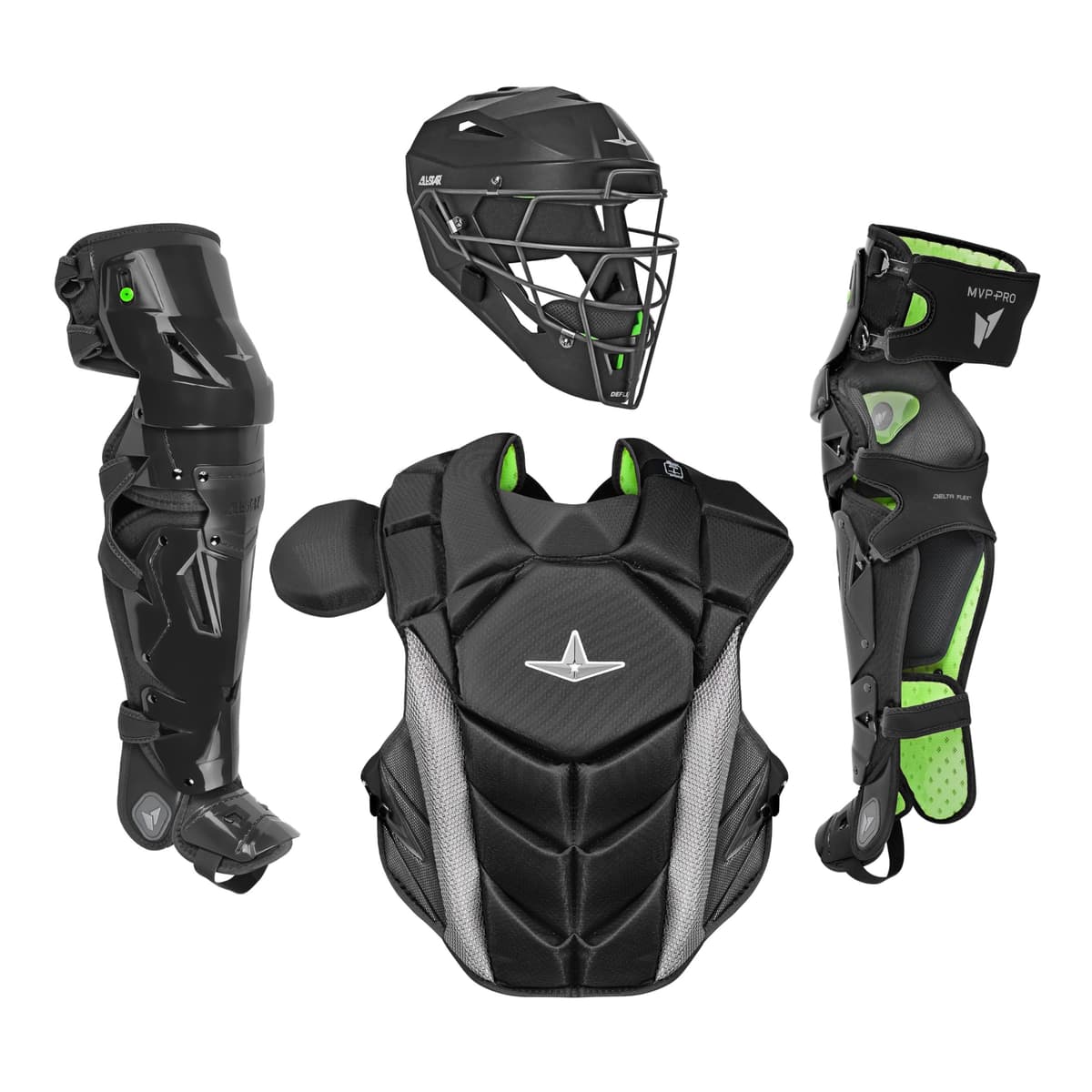 All-Star MVP-PRO Series Catcher's Kit BK/BK, Medium CKCC-5-LT-MED-BK_BK