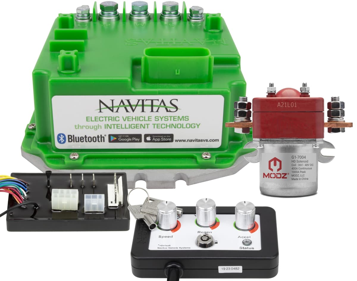 Navitas 440-Amp Kit para EZGO ITS Series [1994-2005] con Programador On-The-Fly y Solenoide MODZ 10-000766+10-000667+10-000686+G1-7004