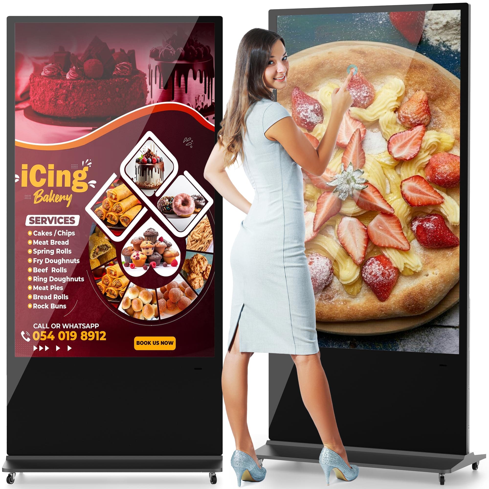 LCMMHOME 65" Touchscreen - Kiosco digital 4K Android 11 (4+32GB) con reproductor automático