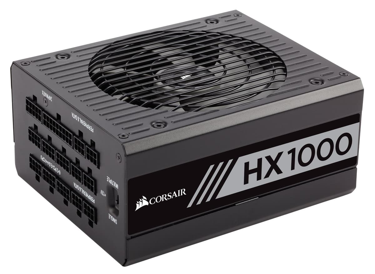 CORSAIR Serie HX, HX1000, Fuente de Poder 1000 vatios, Fully Modular, 80+ Platinum Certificada (CP-9020139-NA)