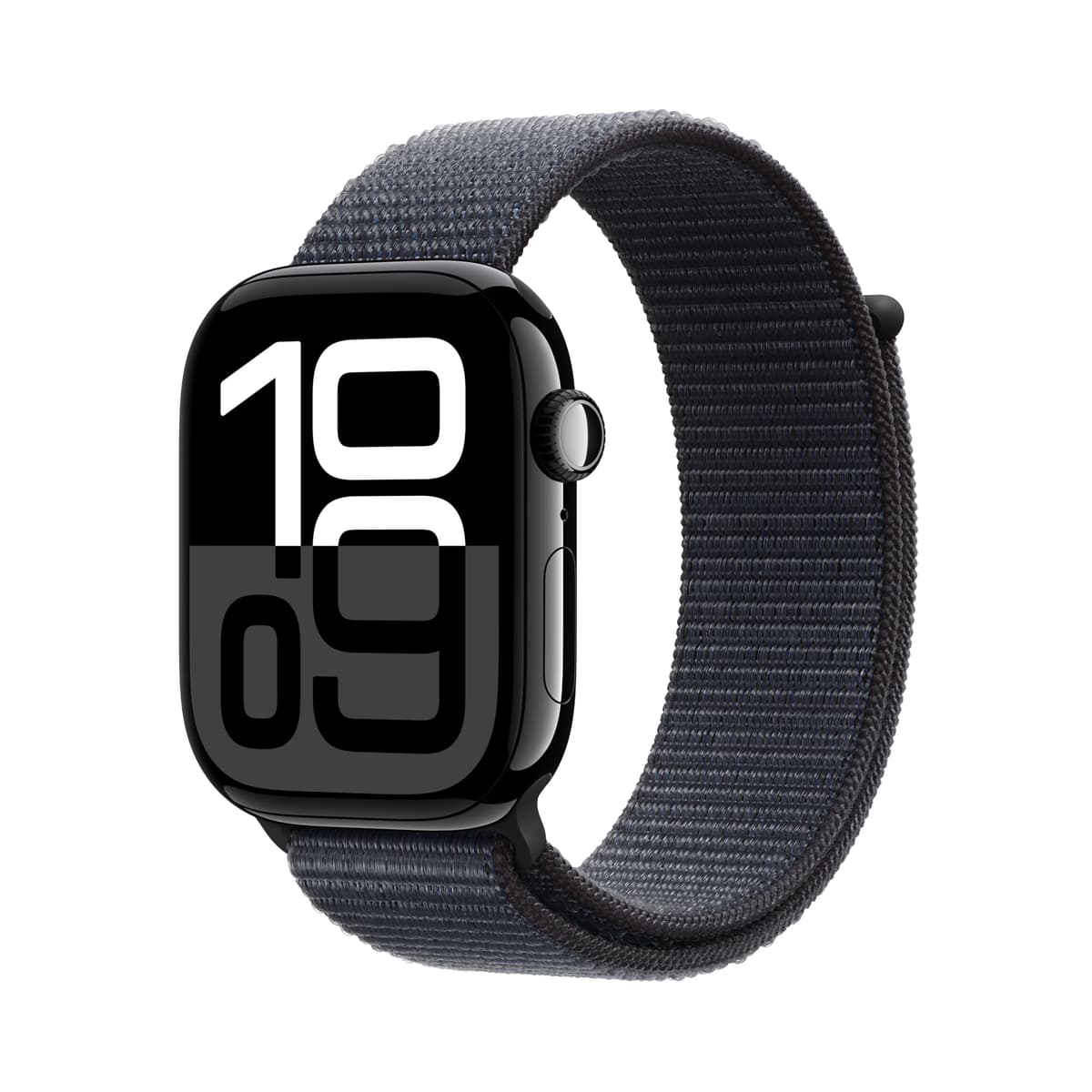 Apple Watch Series 10 [GPS caja 46 mm] Smartwatch con caja de aluminio negro intenso y correa deportiva Ink. Rastreador de actividad, app de ECG, pantalla Retina Always-On, carbono neutral MWWR3LW/A