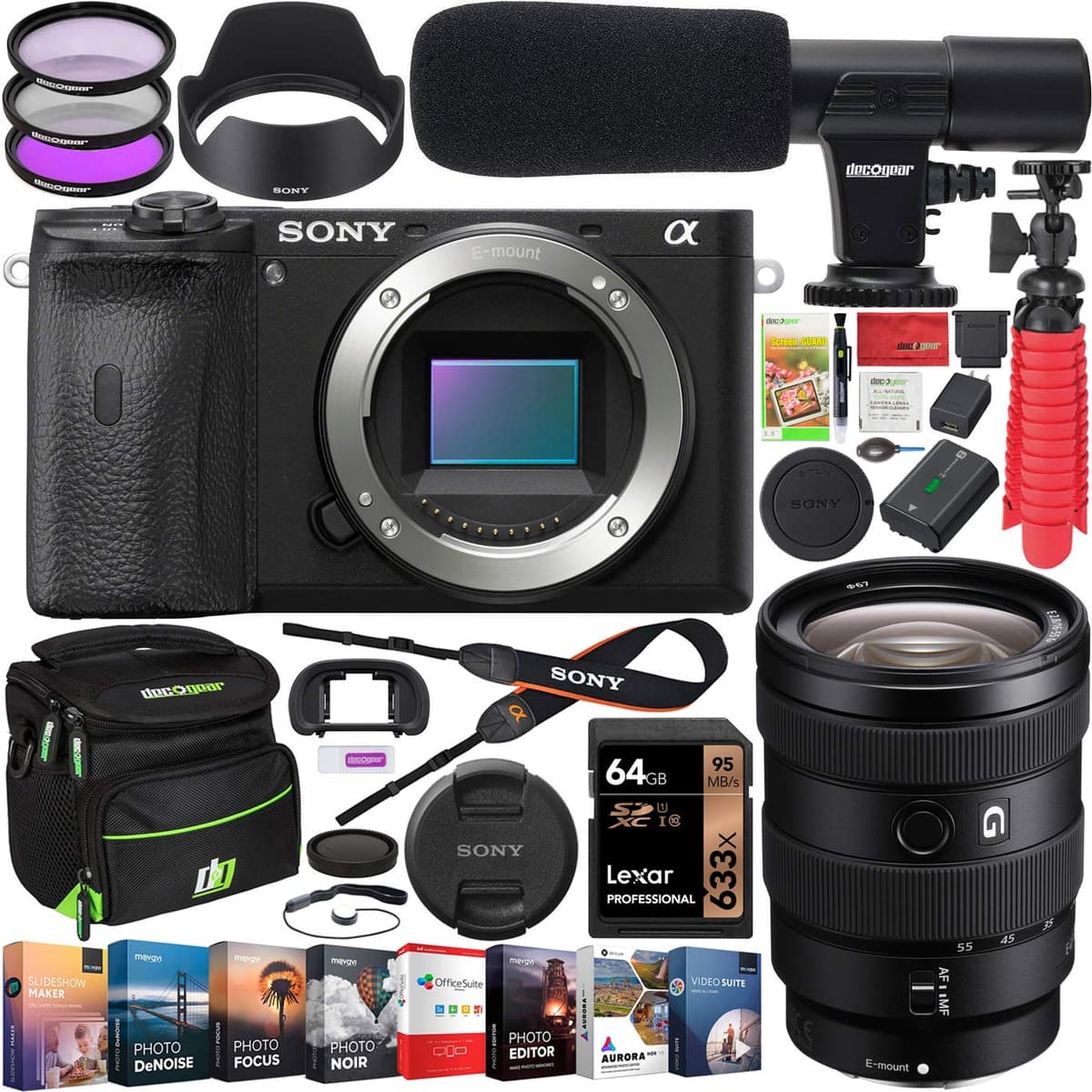 Sony a6600 Mirrorless Camera Body ILCE-6600B + Lente 16-55mm F2.8 G y Accesorios (Bundle) E46SNILCE6600B2