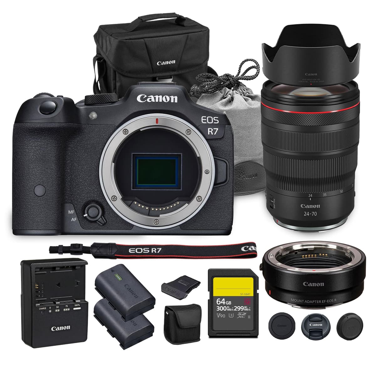 Canon EOS R7 Mirrorless Camera 32.5MP APS-C 4K60p + RF 24-70mm + Adapter EF-EOS R + Accesorios 5137C002_EDIPL_15