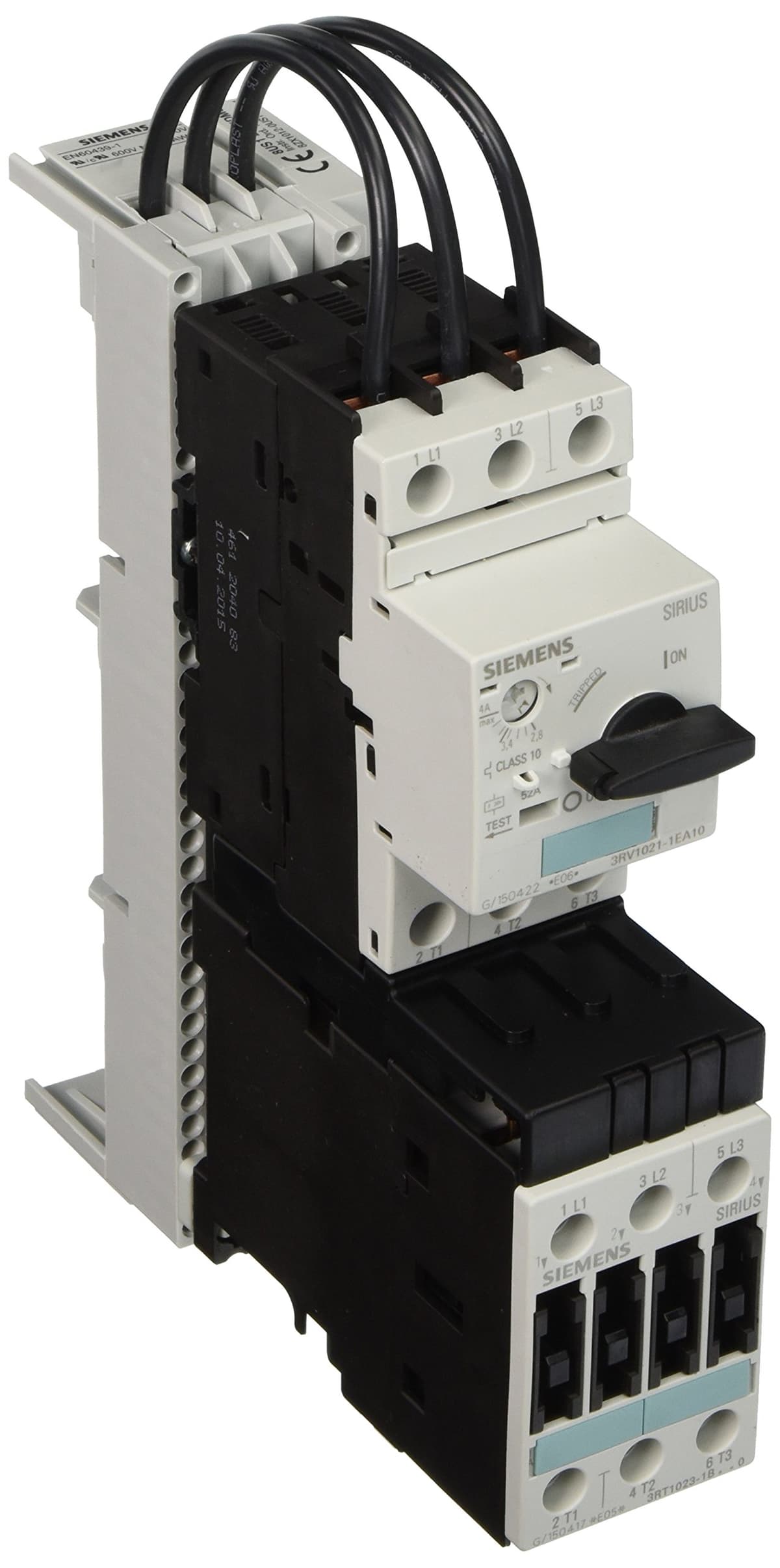 SIEMENS 3RA11 20-1ED23-0BB4 Unidad completa de arrancador combinada, Bus rápido no reversible, Bobina DC, Tamaño S0, Sin contactos, Rango de ajuste 2.8-4 FLA, Dispositivo de sobrecarga retardado por tiempo inverso