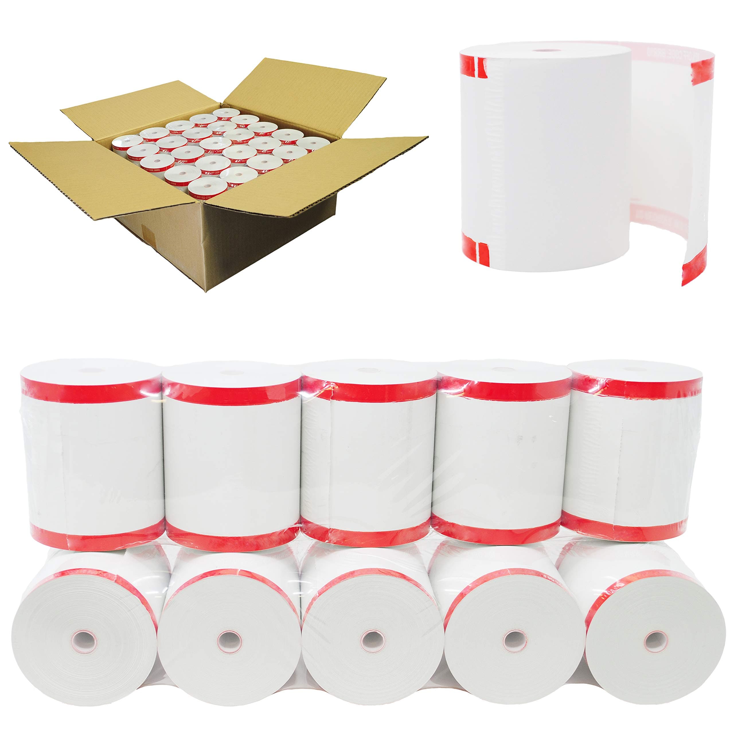 BuyRegisterRolls Rollos de Papel Térmico Coreless 3 1/8 x 230 (500 Rolls) - 48 GSM A Grade, BPA Free BRR