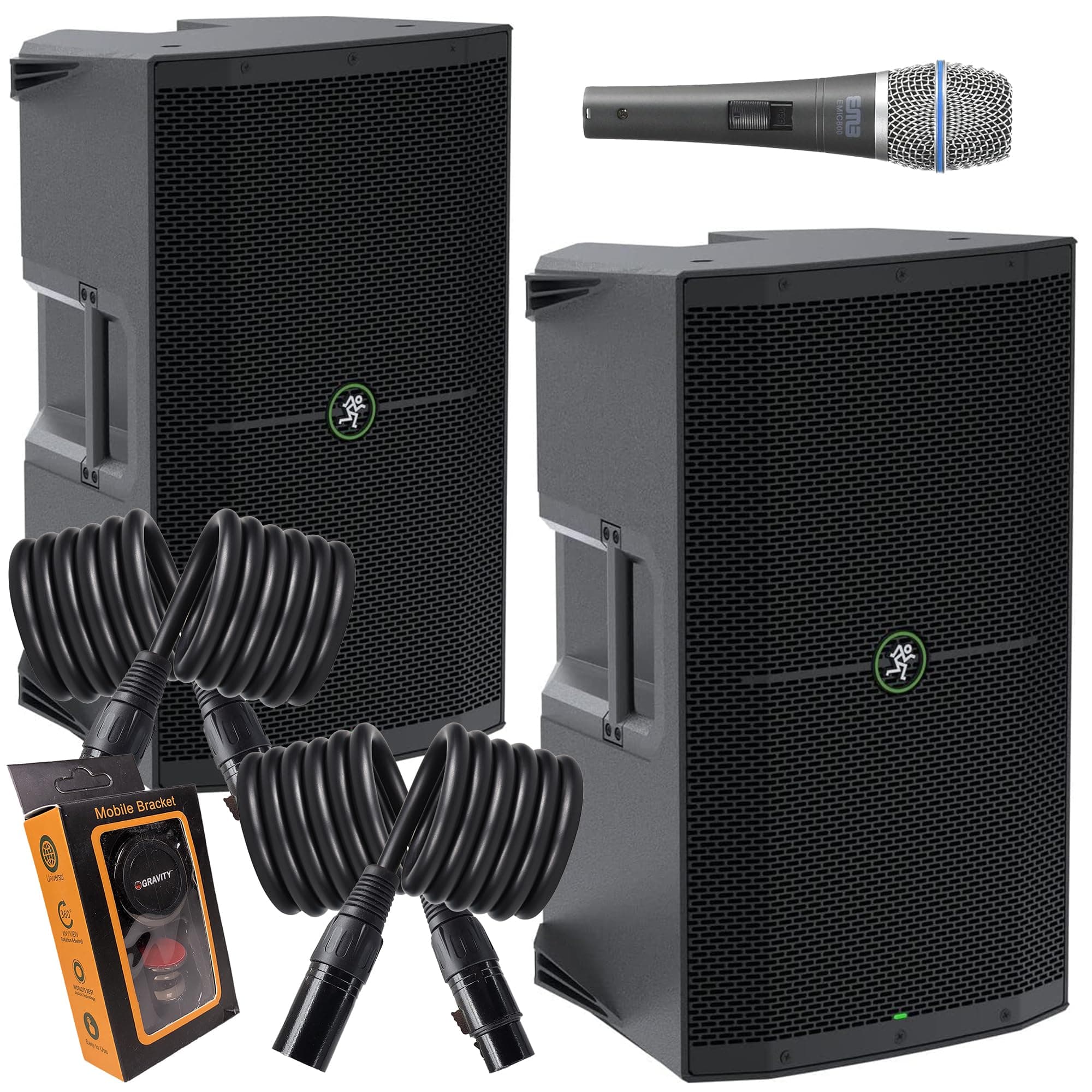 EMB (2) Mackie Thump215XT 1, 400W 15" Powered Speakers Bundle 783501155331