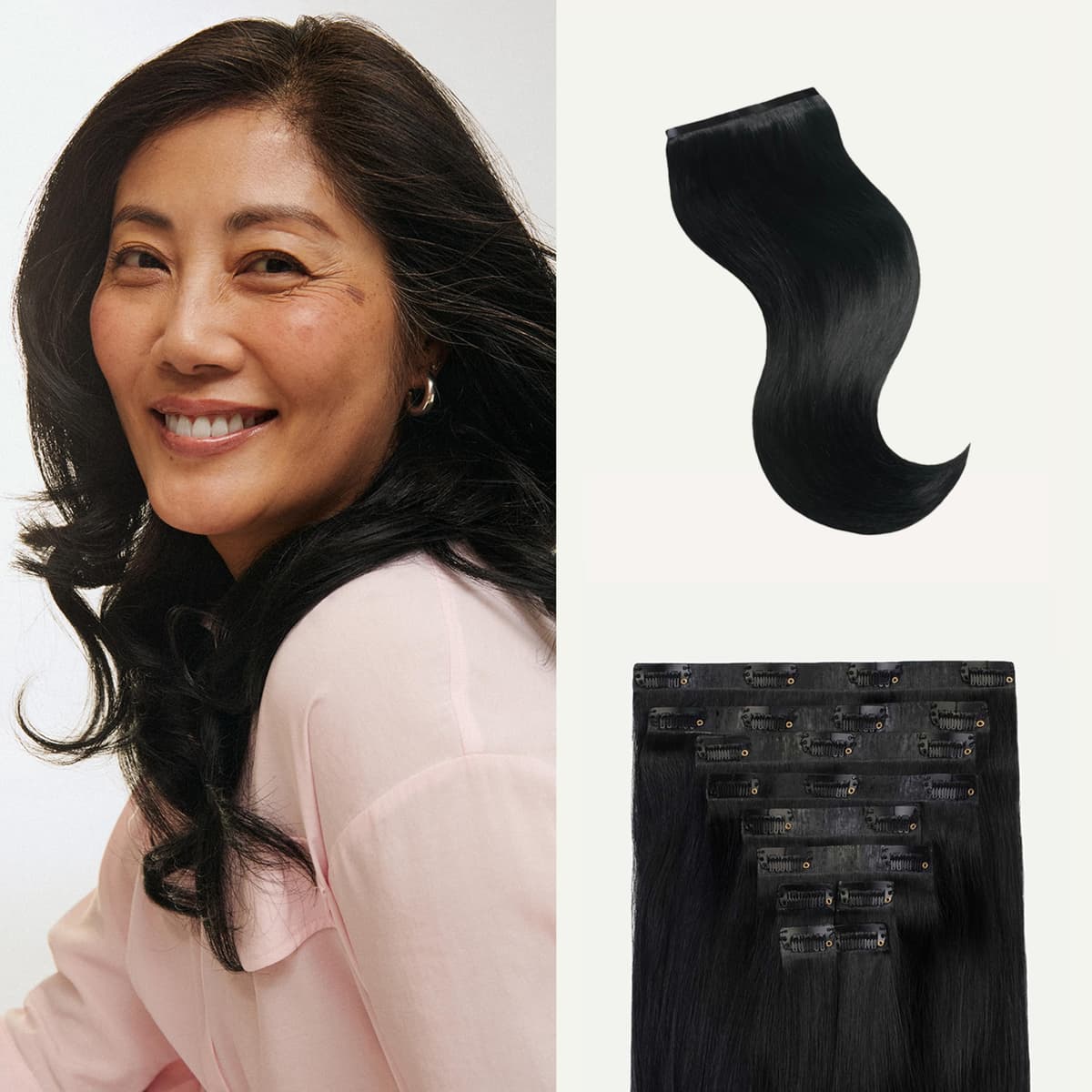 Luxy Seamless Clip-In 24" Jet Black 240g - 100% Remy Human Hair 24-240g-Color1-S