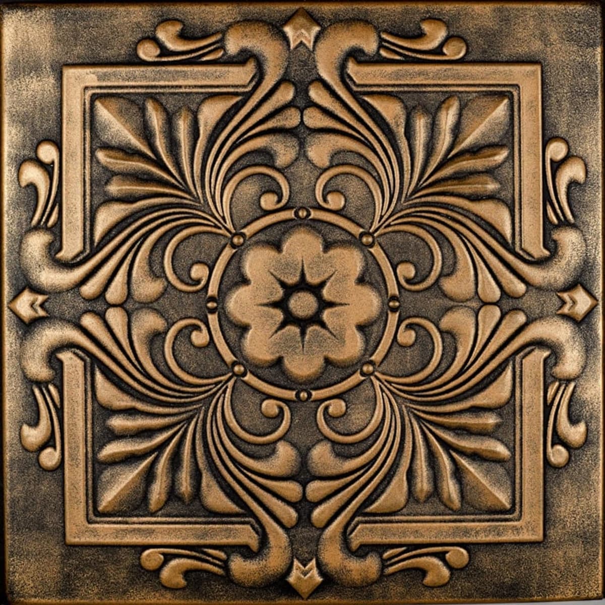 À LA MAISON CEILINGS R14 Victorian Foam Glue-up Ceiling Tile (Pack de 144) - Antique Gold R14ag-144