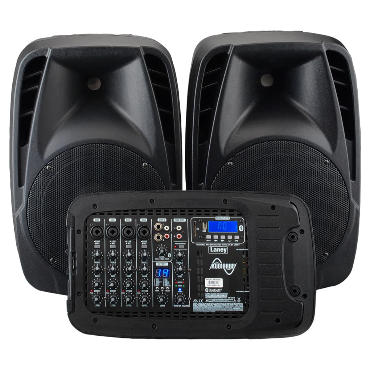 Laney AH2500D Audiohub Venue Sistema PA Portátil 2x500W con 6 Canales y Bluetooth