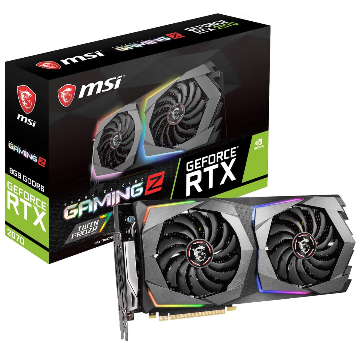 MSI GAMING GeForce RTX 2070 8GB GDDR6 256-bit HDMI/DP/USB Ray Tracing Arquitectura Turing Tarjeta Gráfica HDCP (RTX 2070 GAMING Z 8G)