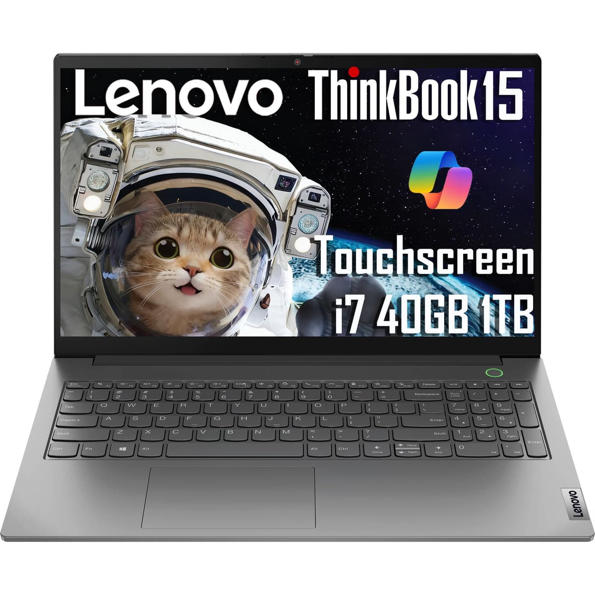Lenovo ThinkBook 15 Gen 4 Portátil Empresarial (15.6" IPS FHD Táctil, Intel i7-1255U de 10 núcleos, 40 GB RAM, 1 TB SSD), Teclado Retroiluminado, Lector de Huellas, Bisel Estrecho, Webcam FHD, Thunderbolt 4, Windows 11 Pro, Gris