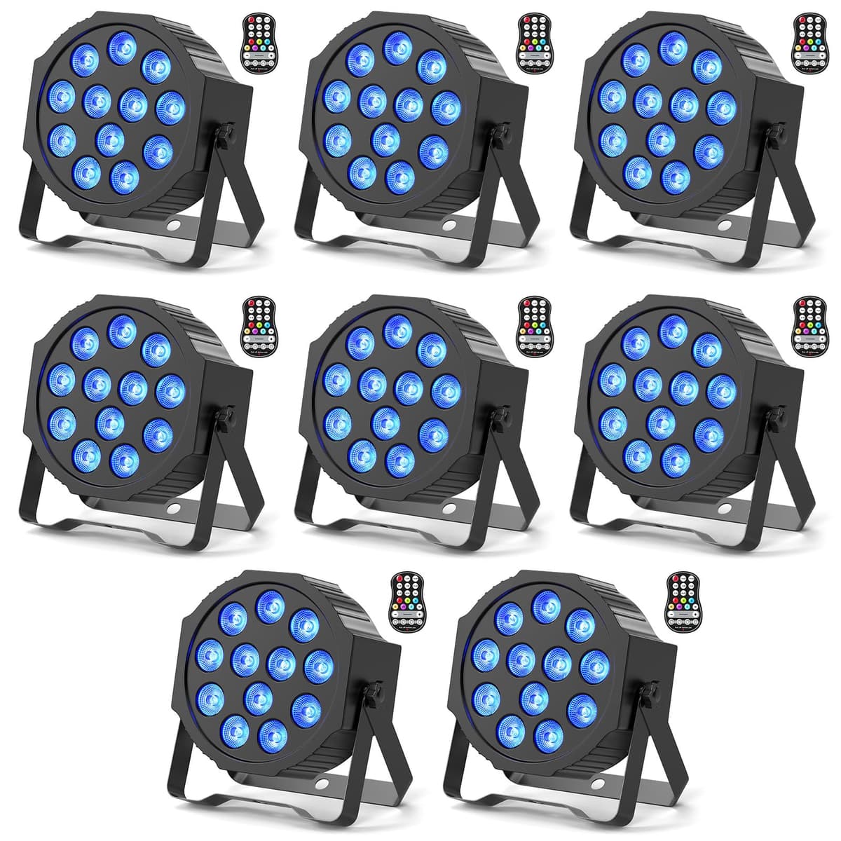 Sparklingtrack Luces Par recargables RGBW 4 en 1 con DMX/Control remoto/Sensor de sonido para eventos (Paquete 8) ZQ01026X8US