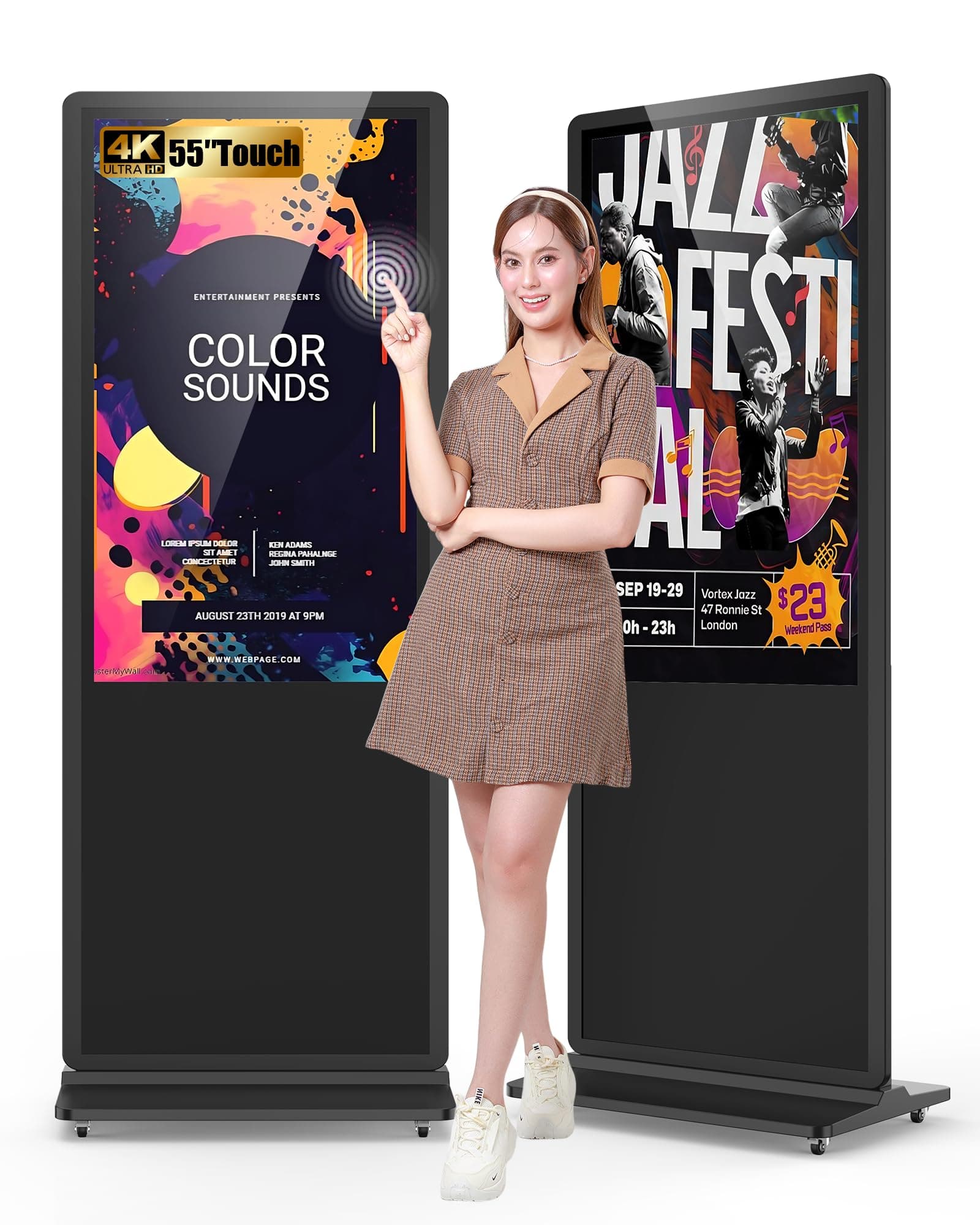 SIOXCFZ 55" Floor Standing 4K Touchscreen Android Digital Signage SIOXCFZ20241111