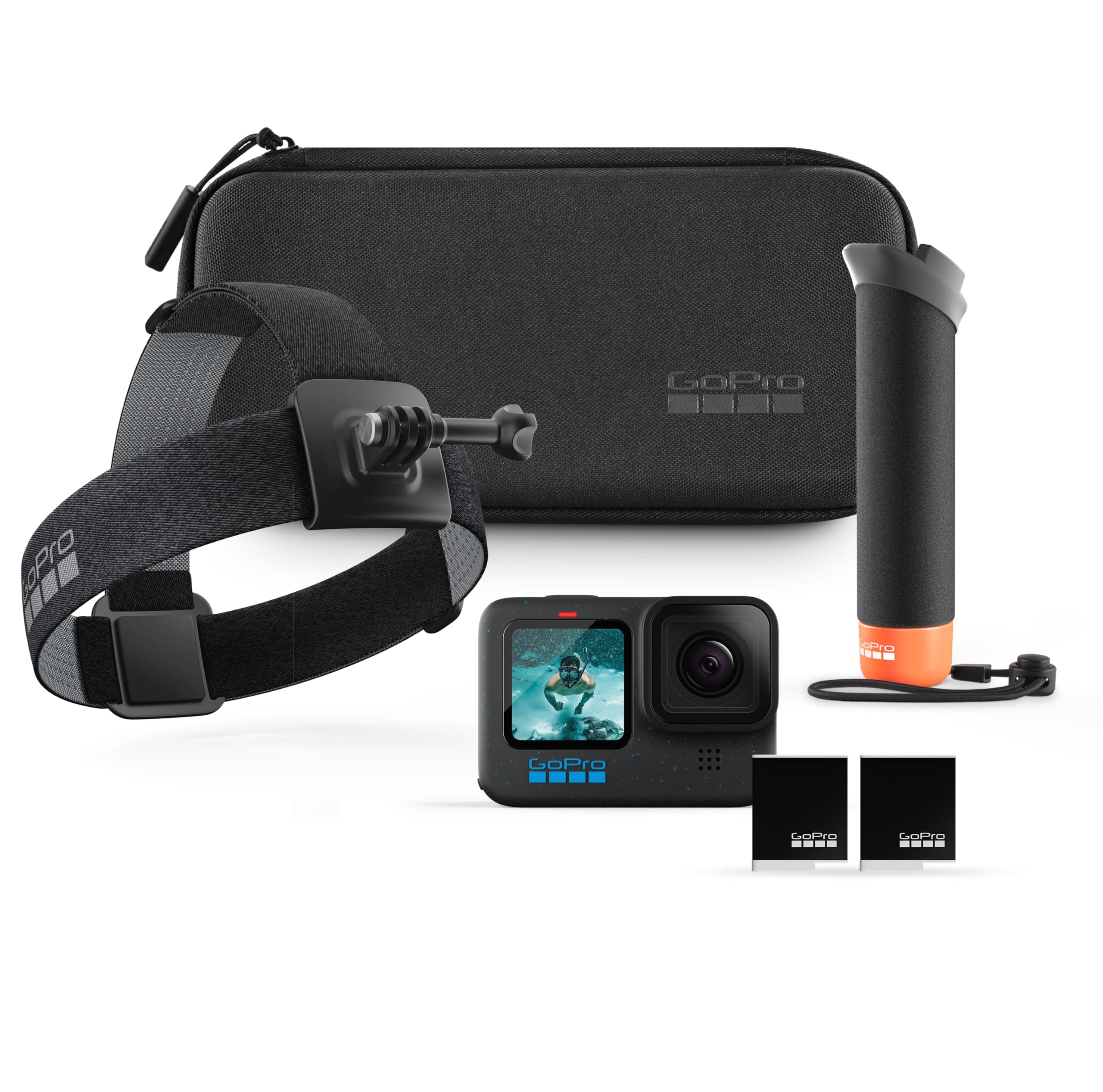 GoPro HERO12 Black + Bundle de accesorios (Handler, Head Strap 2.0, Enduro, estuche) CHDRB-121-RW