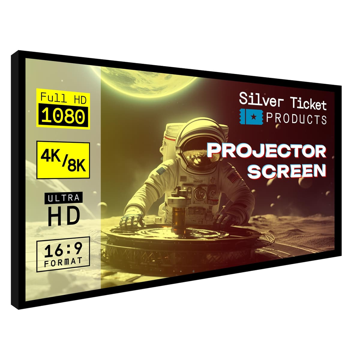 Silver Ticket STR Series 128" 16:9 Pantalla Fija Plata STR-169128-S