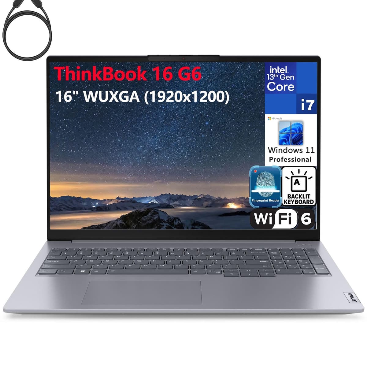 Lenovo ThinkBook 16 G6 - Intel i7-13700H, 16GB DDR5, 512GB SSD, 16" WUXGA, Windows 11 Pro